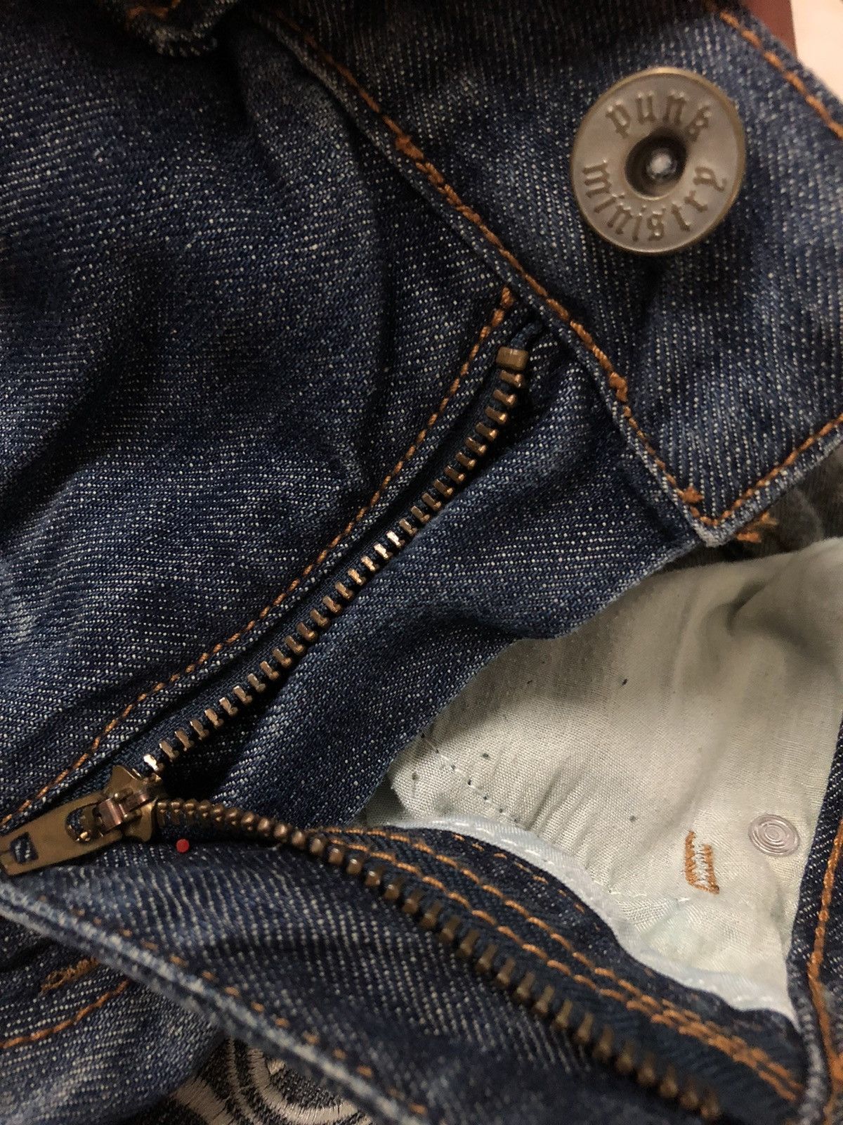 Hysteric Glamour × Japanese Brand × Seditionaries RARE!! PUNK MINISTRY PATCHWORK DESIGNS PAINTED DENIM JEANS Size US 30 / EU 46 - 15 Thumbnail