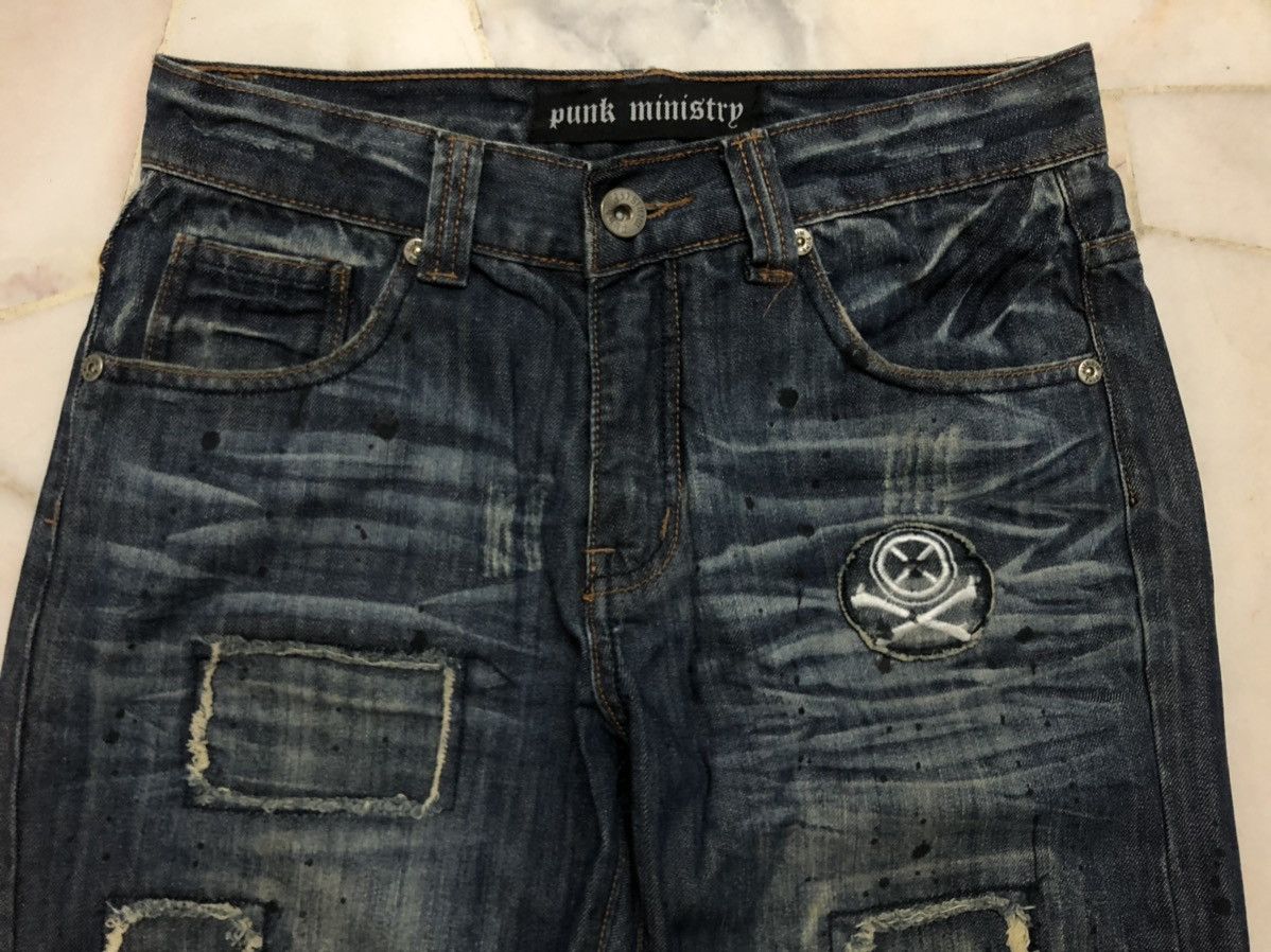 Hysteric Glamour × Japanese Brand × Seditionaries RARE!! PUNK MINISTRY PATCHWORK DESIGNS PAINTED DENIM JEANS Size US 30 / EU 46 - 11 Thumbnail