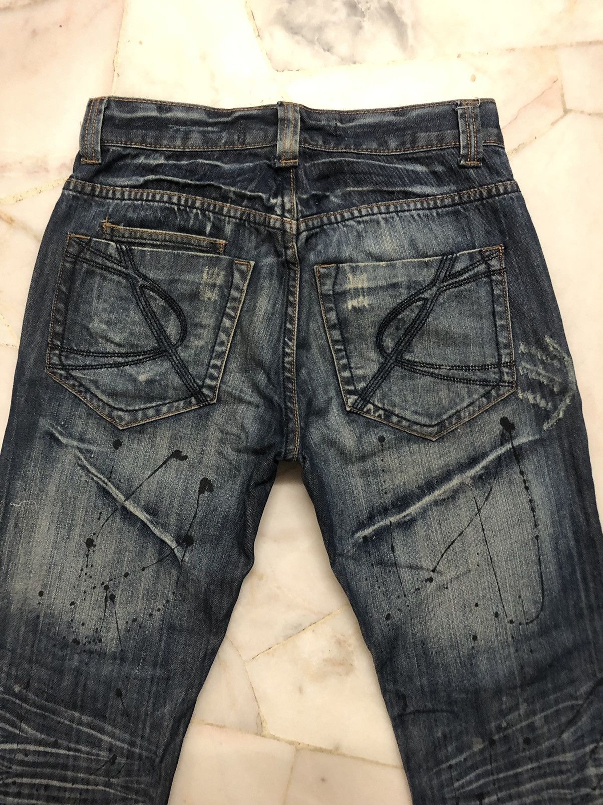 Hysteric Glamour × Japanese Brand × Seditionaries RARE!! PUNK MINISTRY PATCHWORK DESIGNS PAINTED DENIM JEANS Size US 30 / EU 46 - 7 Thumbnail
