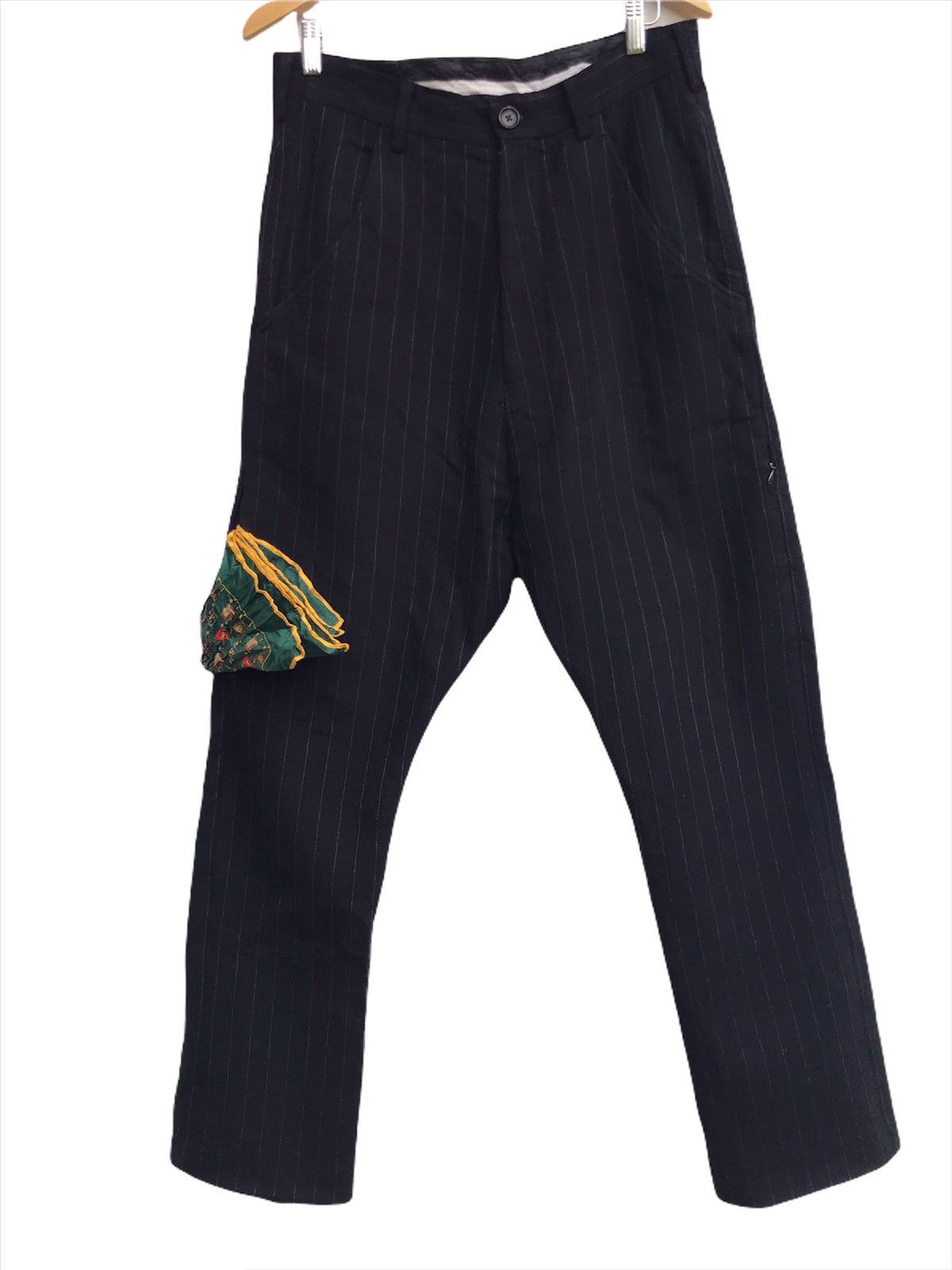 image of Comme Des Garcons Homme x Junya Watanabe Comme Des Garçons Stripes Drop Crotch Cargo Harem Pants in