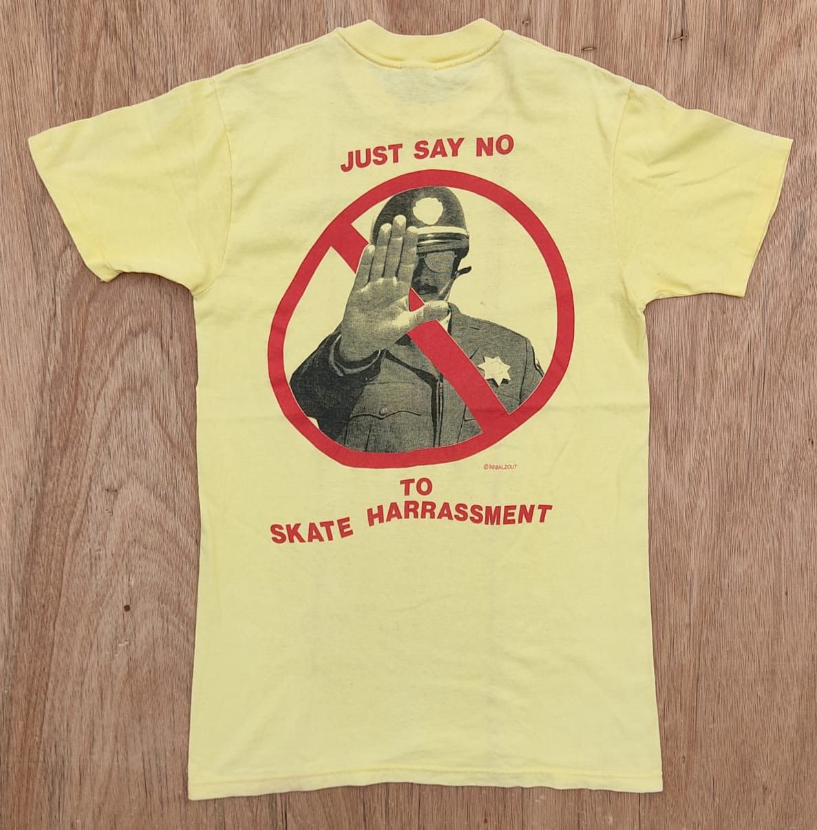 vintage tee Just say NO to skate harassment D4