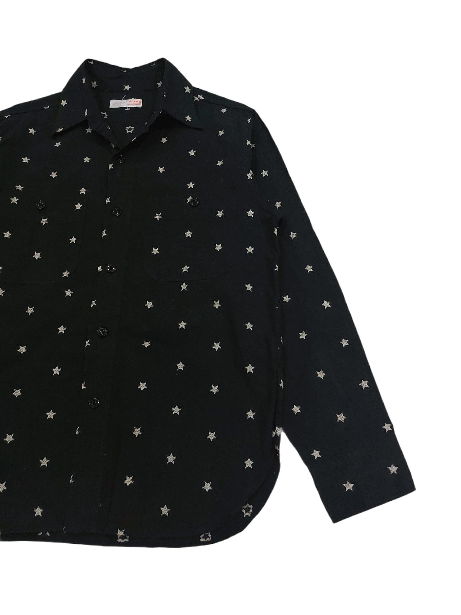 Beams Plus × Designer × Japanese Brand RARE! BEAMS JAPAN STAR PATCHES ALLOVER SHIRT Size US M / EU 48-50 / 2 - 3 Thumbnail