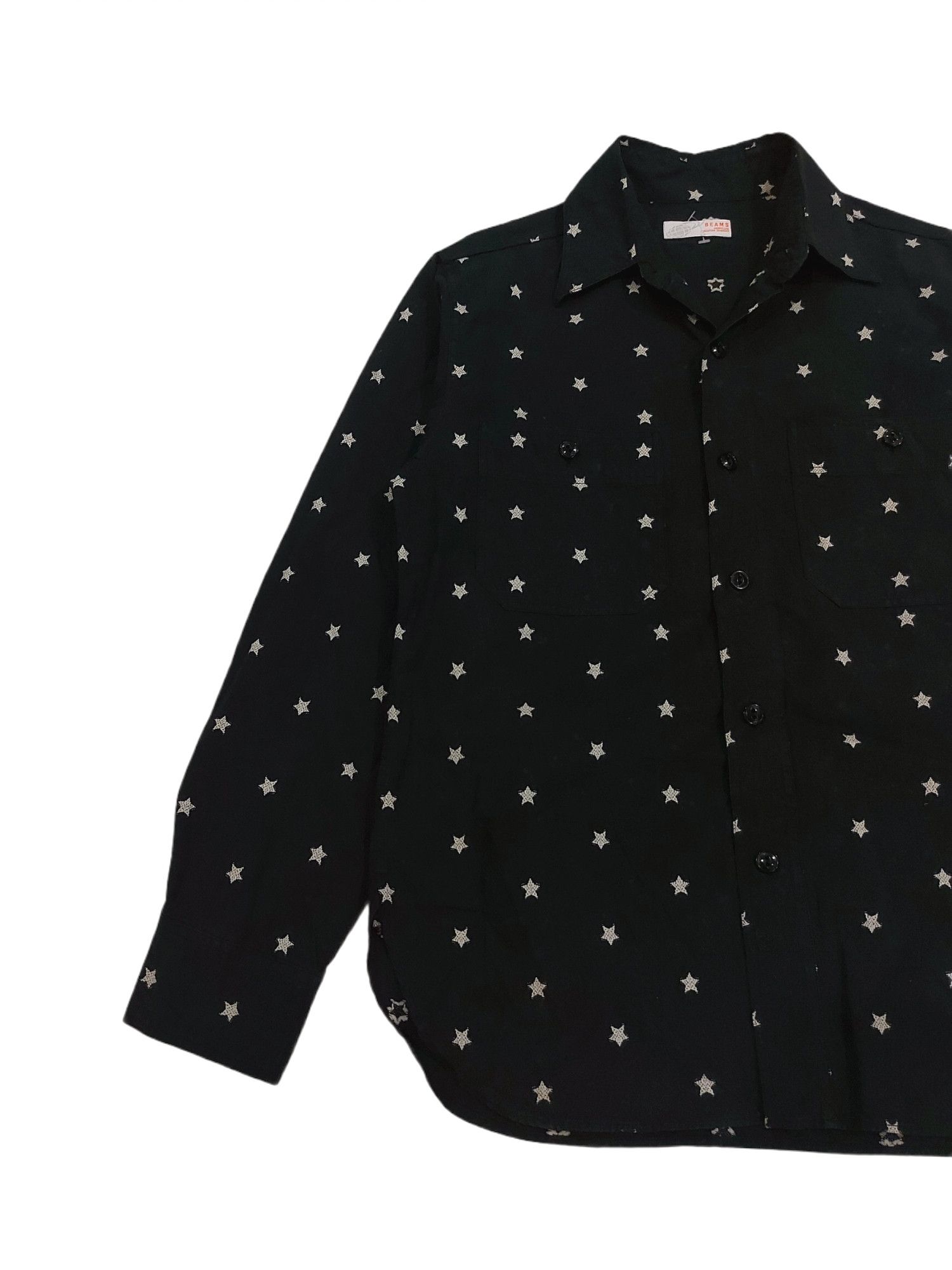 Beams Plus × Designer × Japanese Brand RARE! BEAMS JAPAN STAR PATCHES ALLOVER SHIRT Size US M / EU 48-50 / 2 - 4 Thumbnail