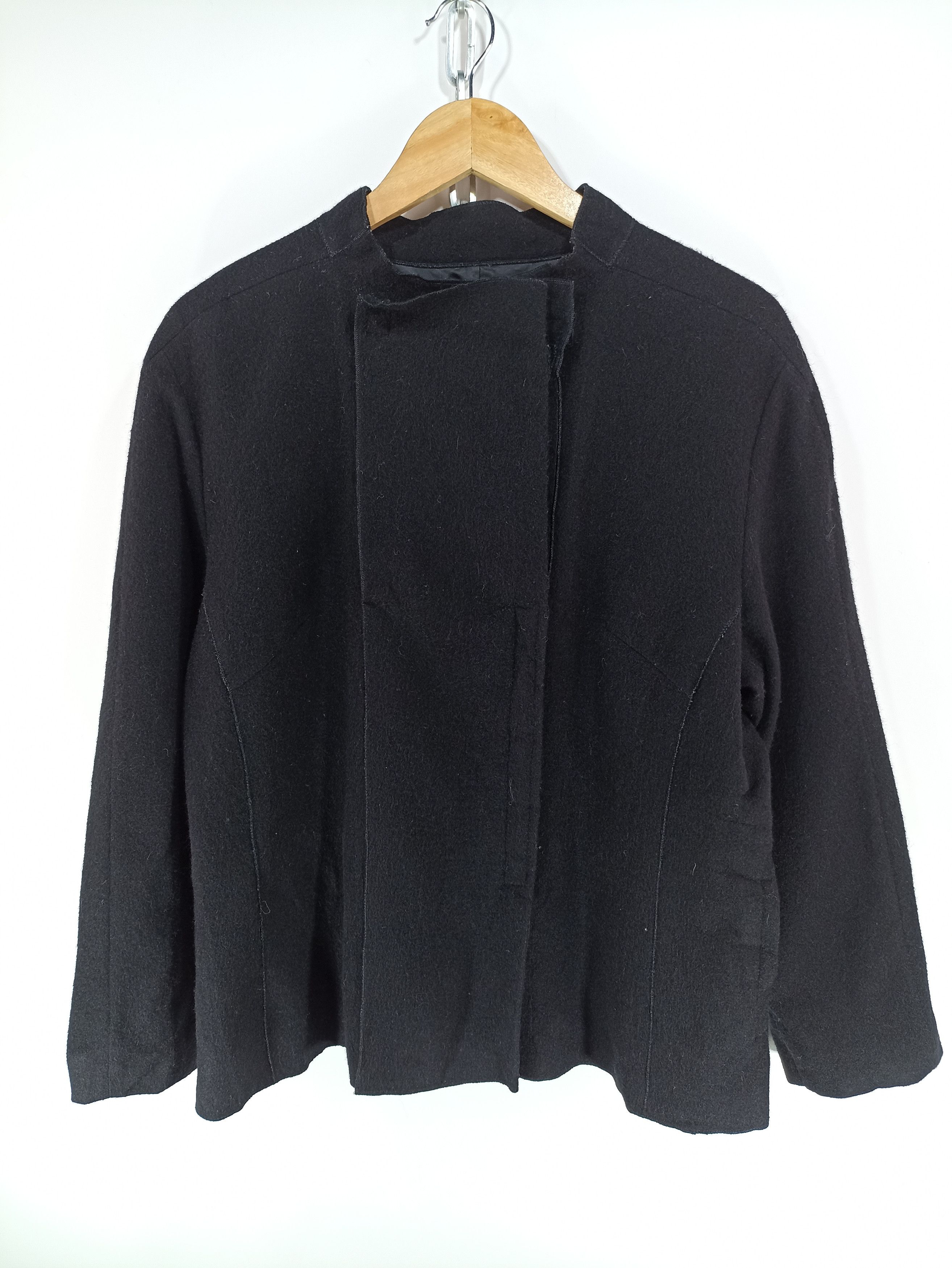 image of Hiroko Koshino Homme Hiroko Bis Hiroko Koshino Wool Jacket in Black, Men's (Size Small)