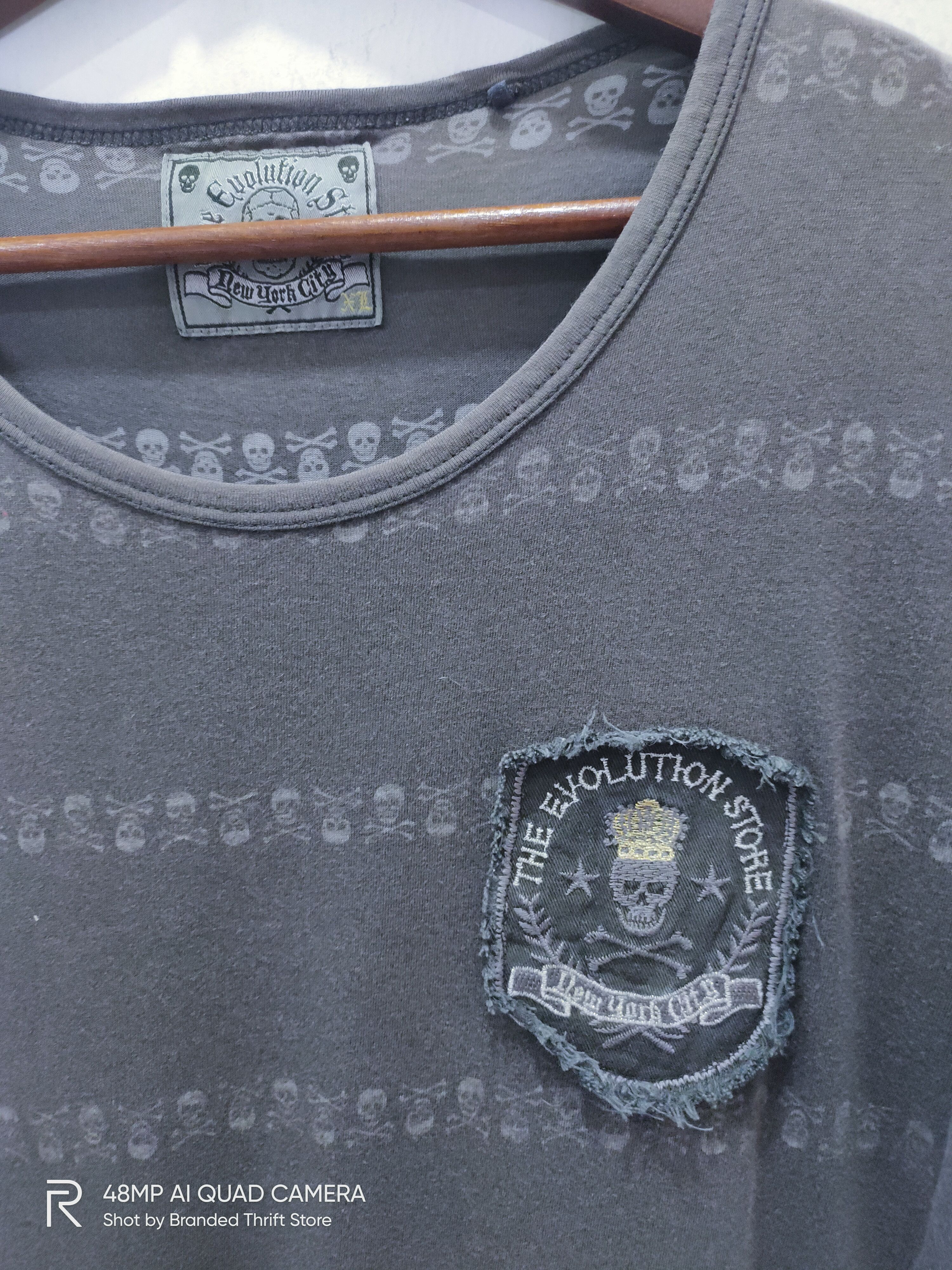 Uniqlo Vintage UNIQLO Patchwork Monogram Skull Fullprint Tee Shirt Size US XL / EU 56 / 4 - 8 Thumbnail