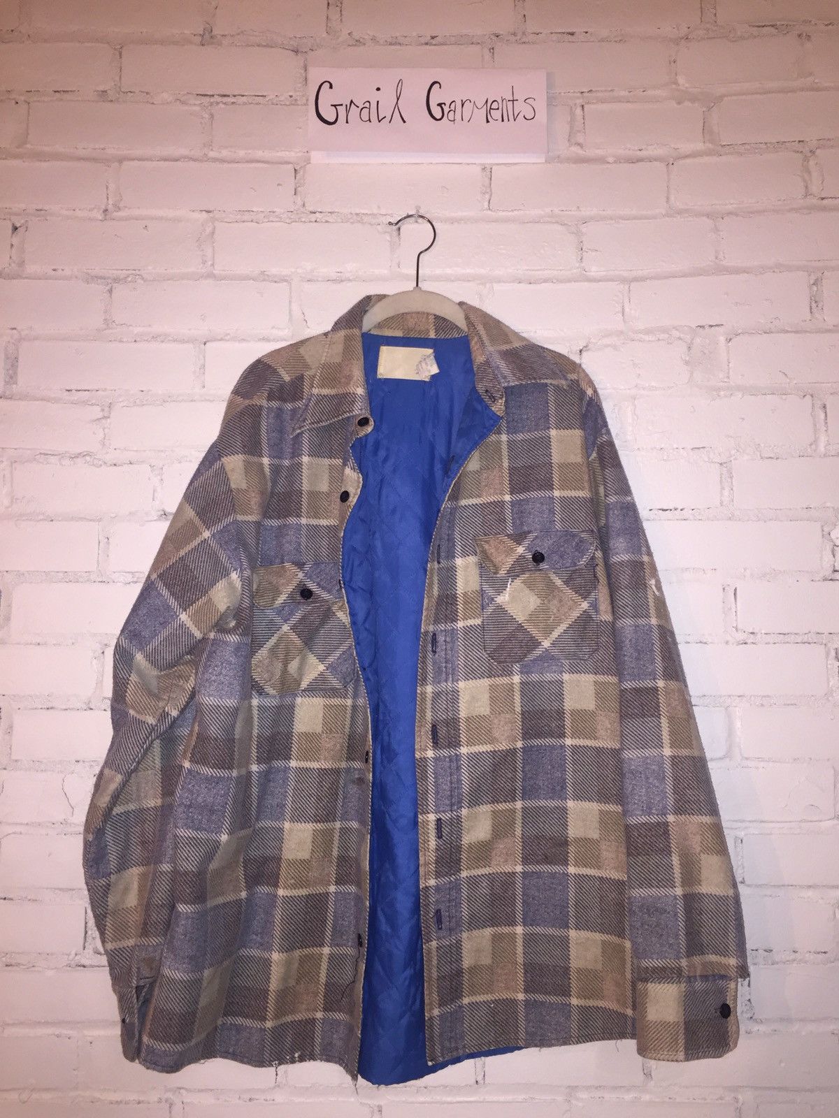 Vintage Vintage Blue Lining Flannel Size US XL / EU 56 / 4 - 1 Preview