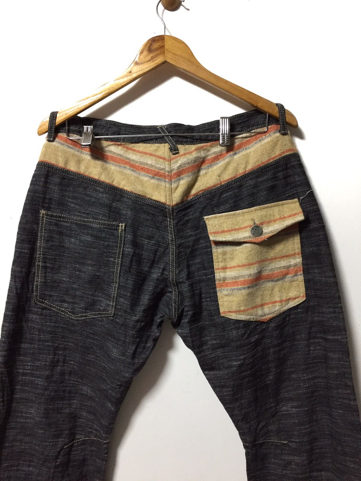 Japanese Brand × Tornado Mart Wild Khakis Pachwork Denim Jeans Size US 32 / EU 48 - 4 Thumbnail