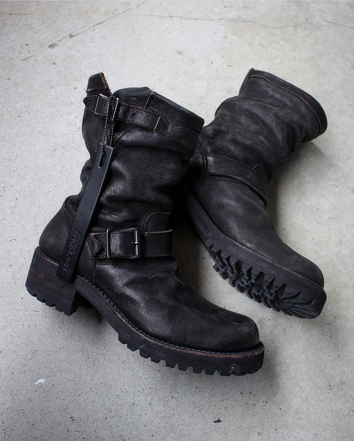 Isamu Katayama Backlash Distressed Leather Engineering Boots | Grailed