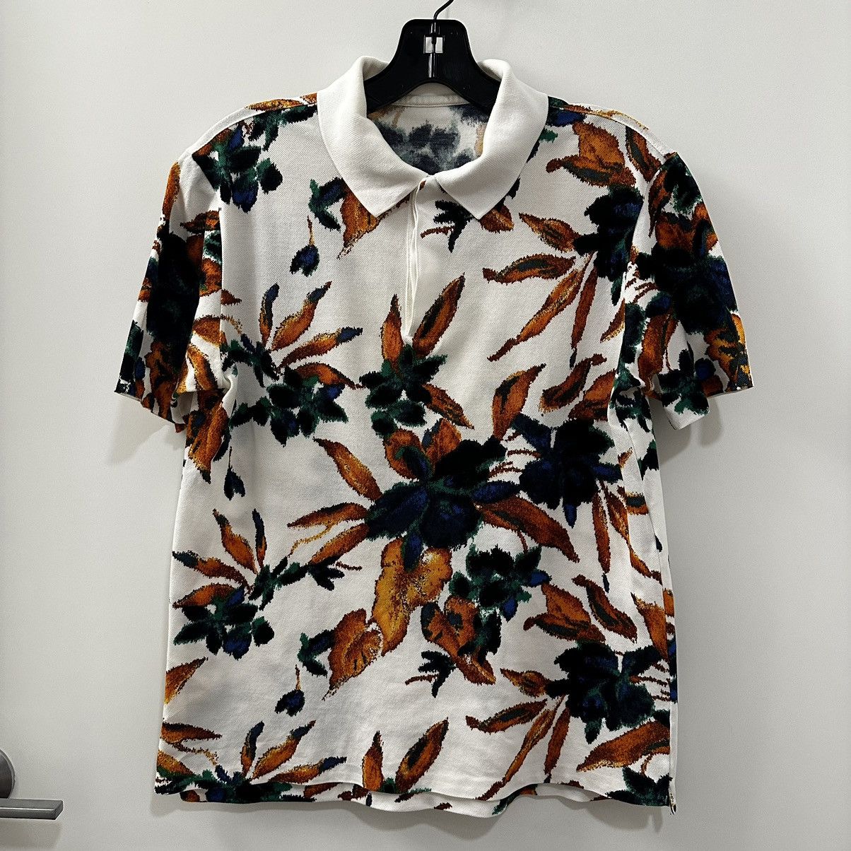 image of Ultra Masterpiece Balenciaga Floral Print Polo 2013 S/s, Men's (Size XS)