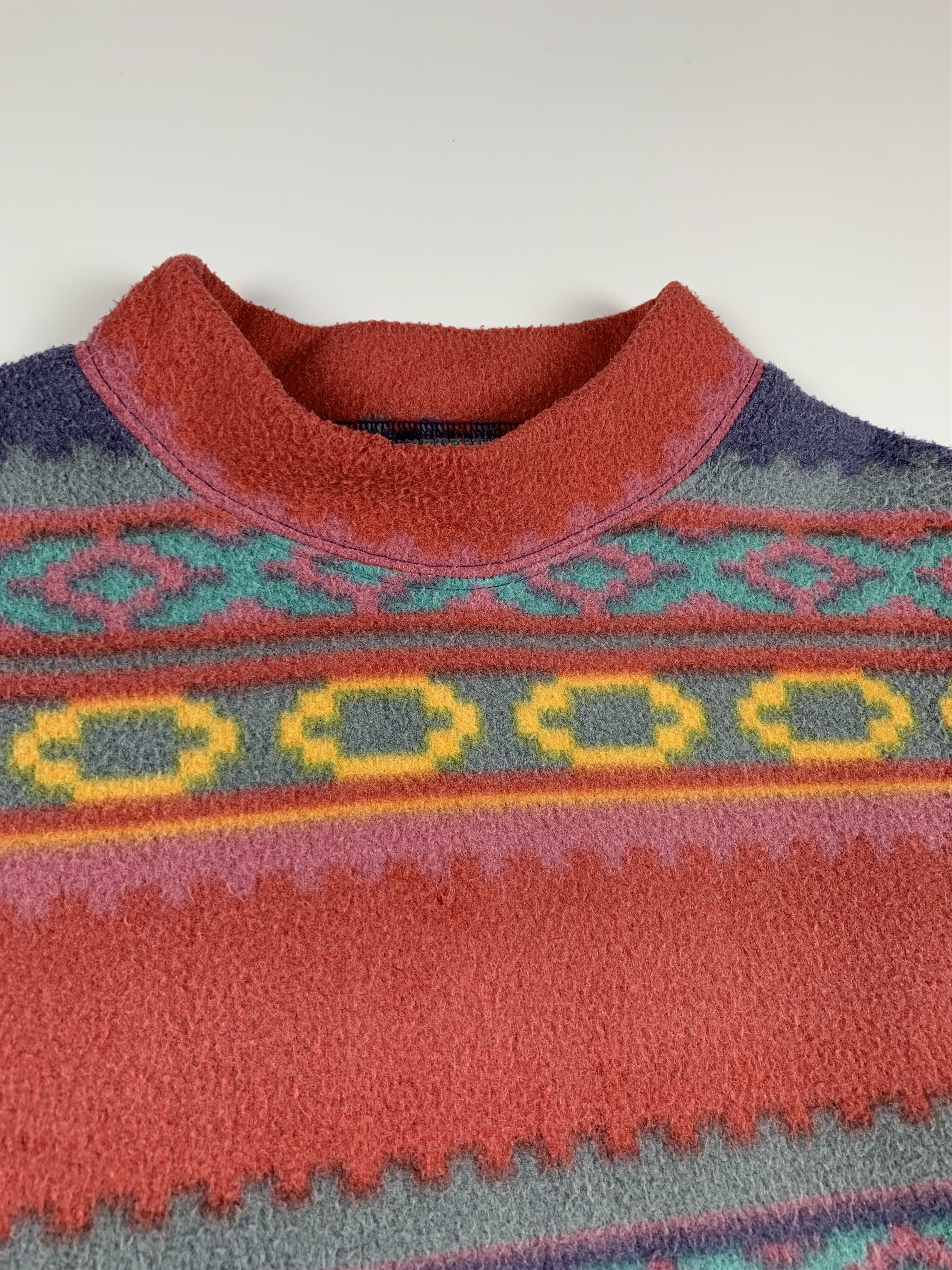 Vintage 90's Outborn Vintage Aztec Fleece Sweater Size US M / EU 48-50 / 2 - 4 Thumbnail
