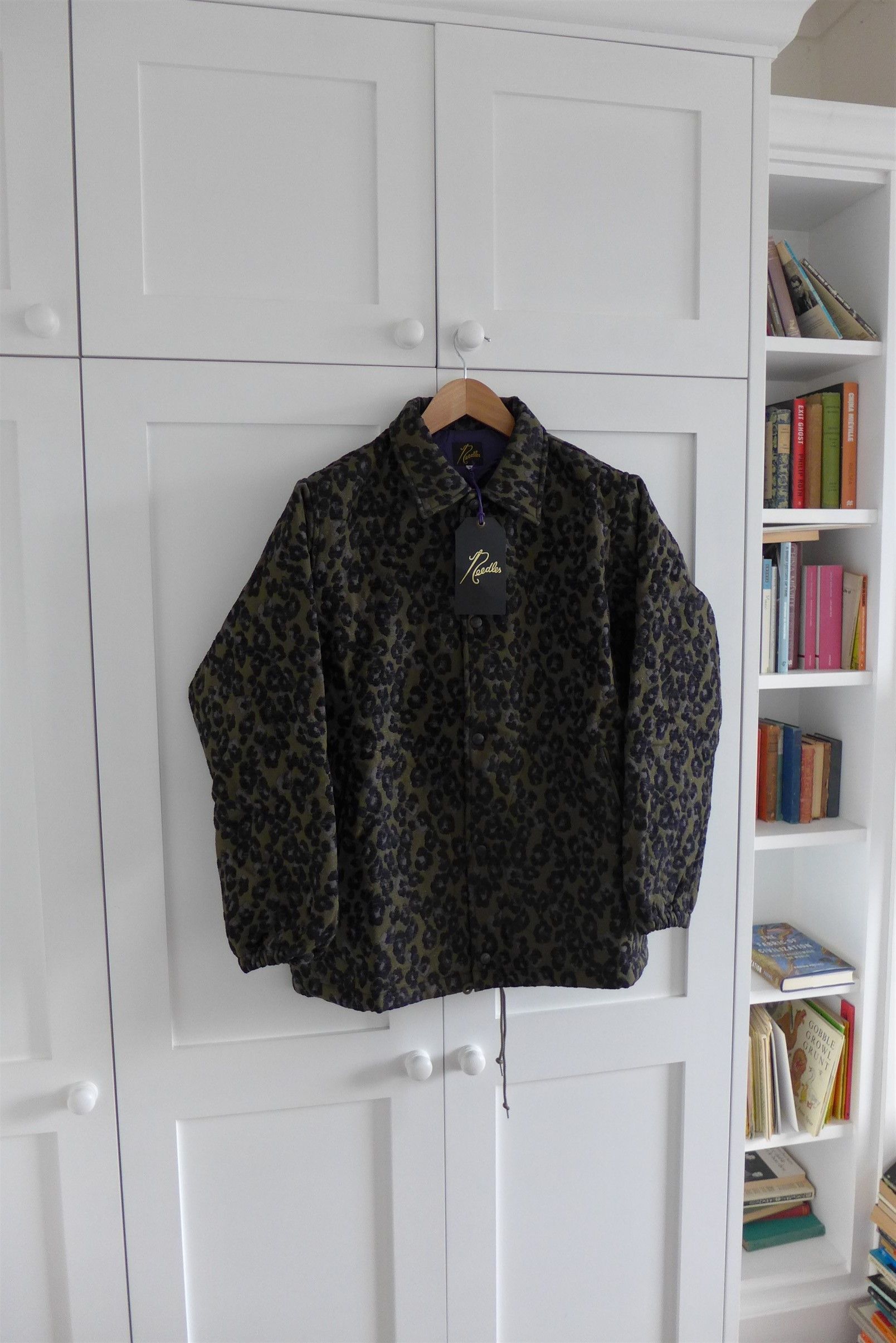 Needles Needles Oversized Leopard Print Coach Jacket: Olive Jacquard Size US S / EU 44-46 / 1 - 4 Thumbnail