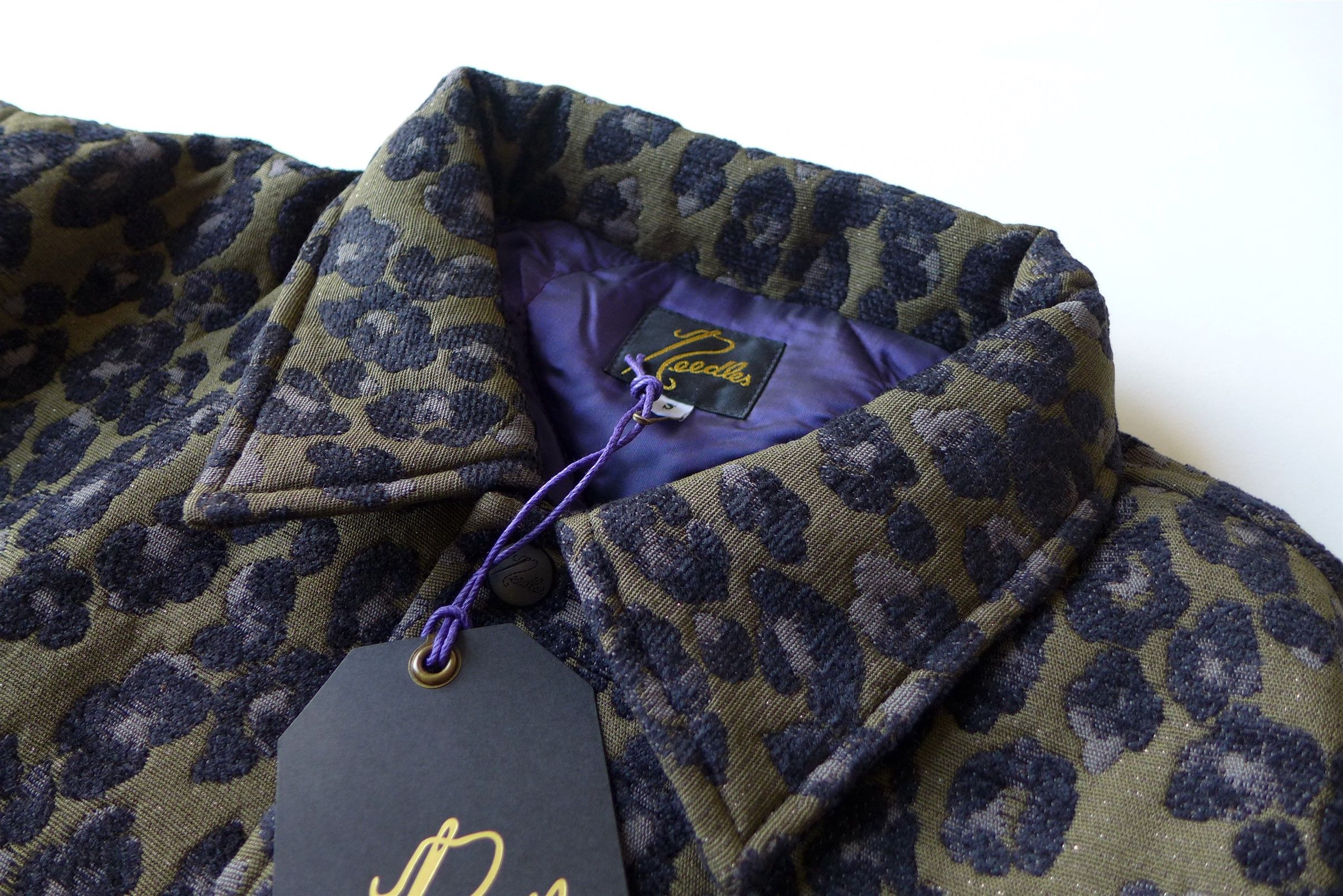 Needles Needles Oversized Leopard Print Coach Jacket: Olive Jacquard Size US S / EU 44-46 / 1 - 8 Thumbnail