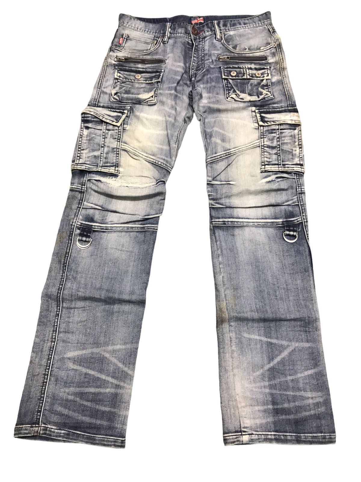 image of Very Vintage Lyric 12 Multipocket Cargo Denim Very Jeans in Indigo, Men's (Size 32)