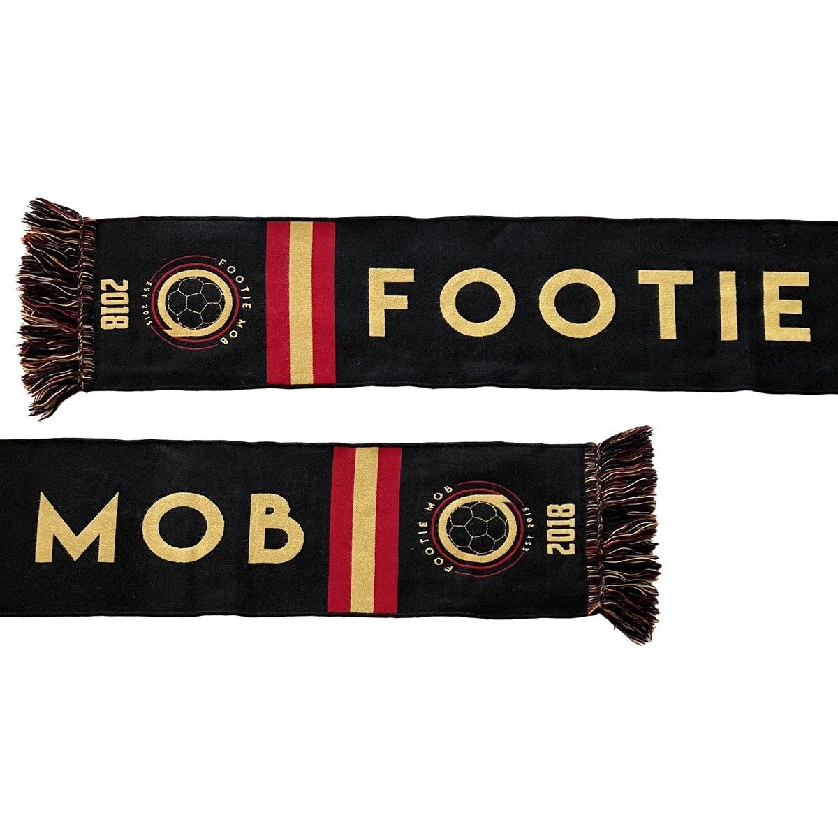 Vintage Footie Mob 2018 Red & Gold Stripe ATL UTD Supporters Scarf Size ONE SIZE - 1 Thumbnail