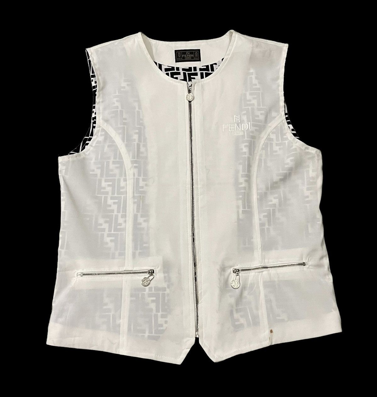 Fendi 🔥HOT🔥Vintage Fendi Monogram Zipper Vest Made In Italy Size US S / EU 44-46 / 1 - 2 Thumbnail