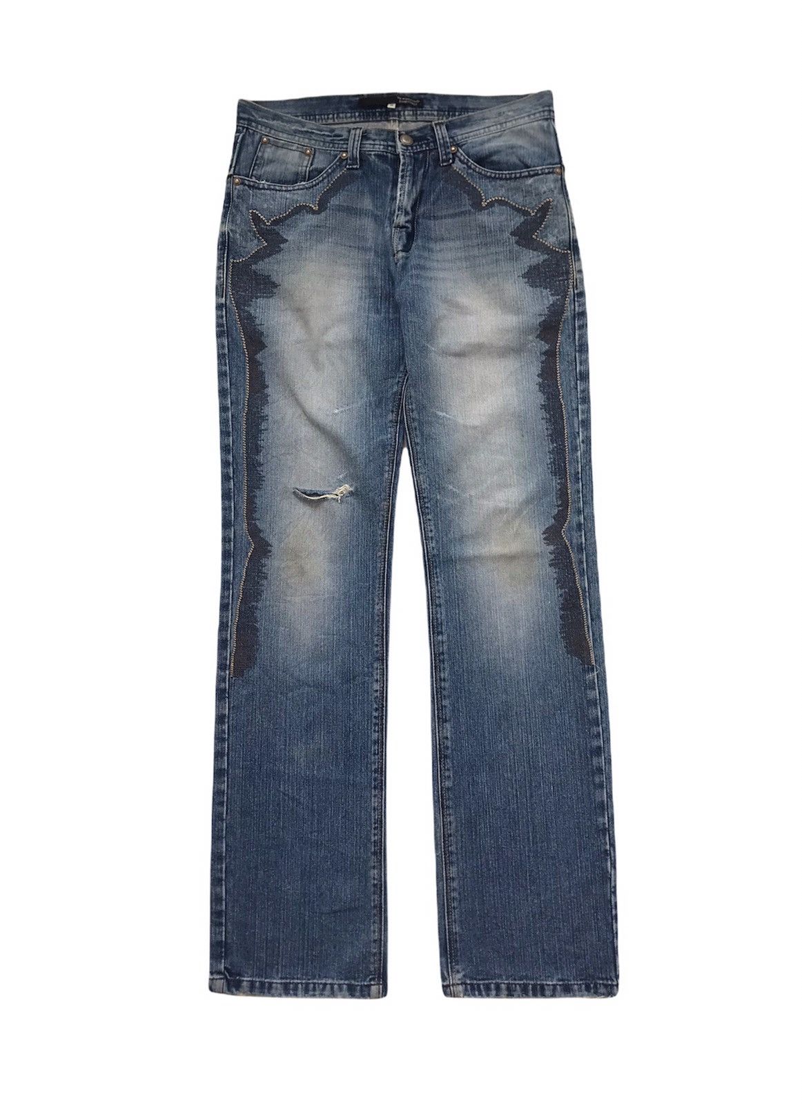 Hysteric Glamour Japanese Brand Exhibitionist Design Embroidery Jeans Size US 32 / EU 48 - 2 Thumbnail