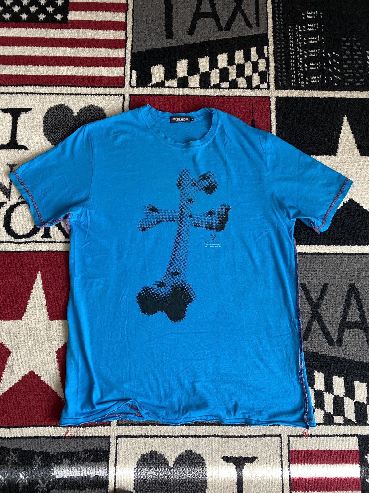 Pre-owned Undercover 2003 Cross Bone Blue Tee Limited Christmas