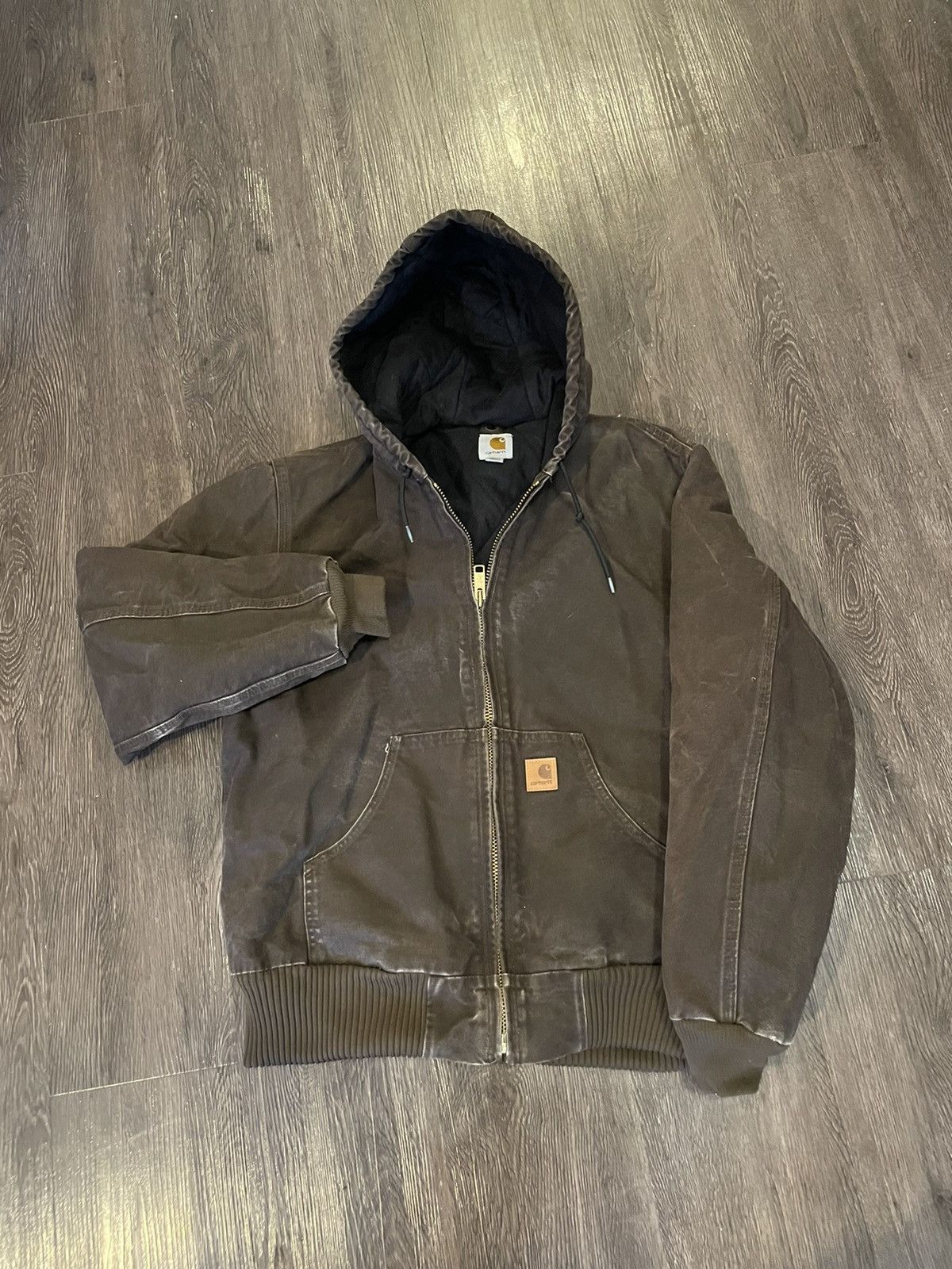 Vintage Vintage carhartt zip up hooded workwear jacket | Grailed