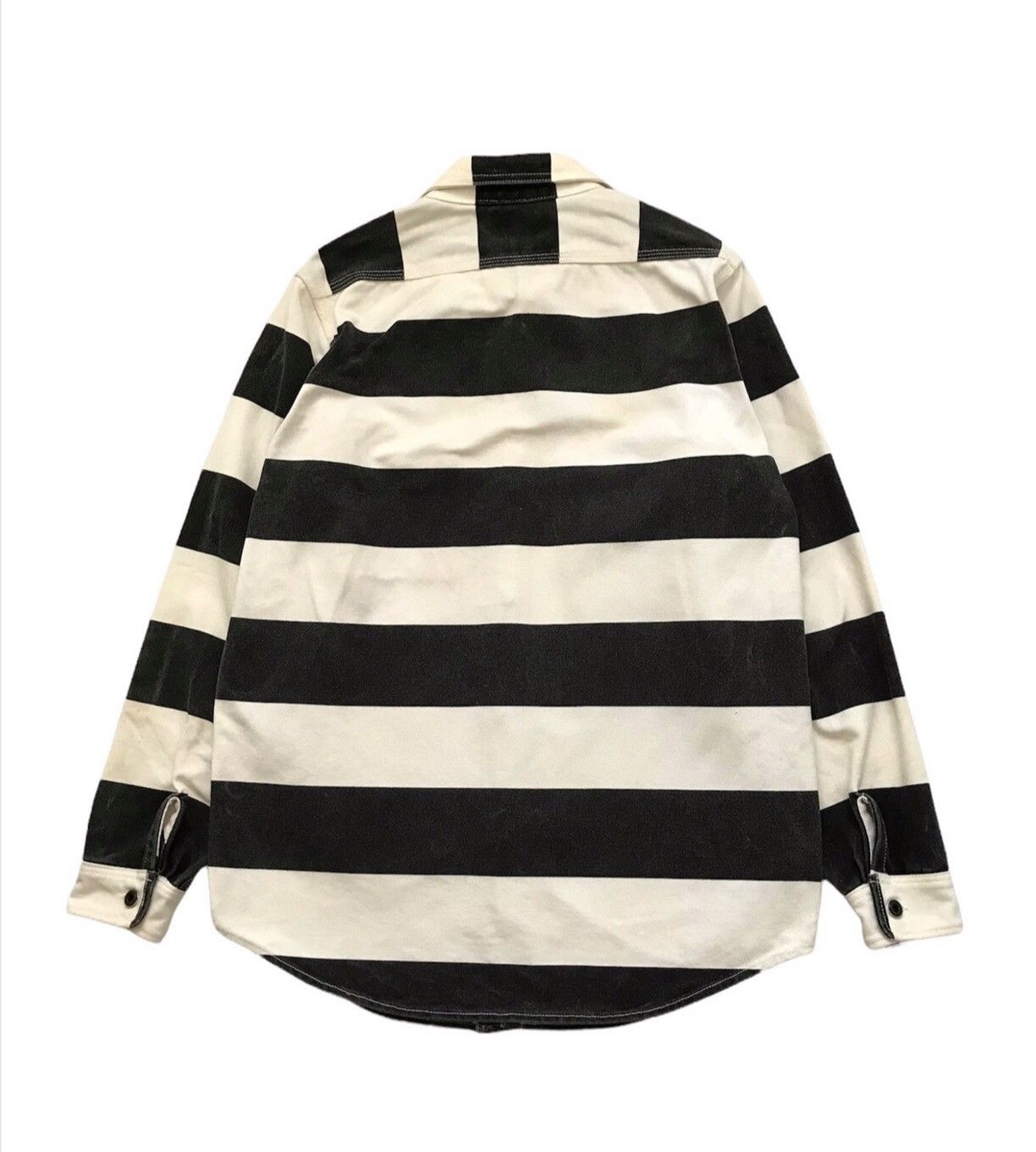 Beauty Beast JAPANESE BRAND BLACKAT STRIPED PRISONER BUTTON UP Size US L / EU 52-54 / 3 - 4 Thumbnail