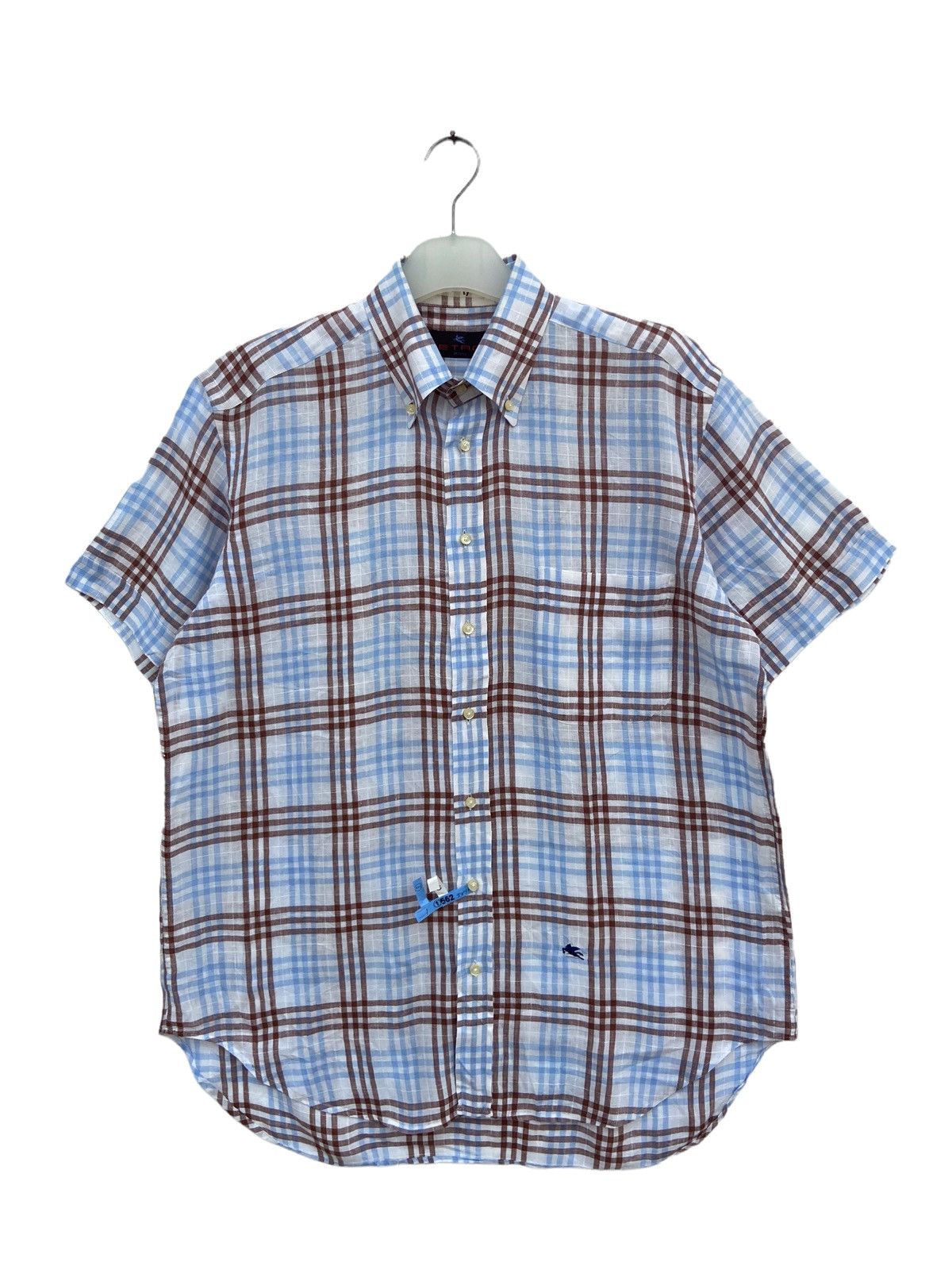 Etro Etro Milano Checkered Linen Shirt Size US L / EU 52-54 / 3 - 1 Thumbnail