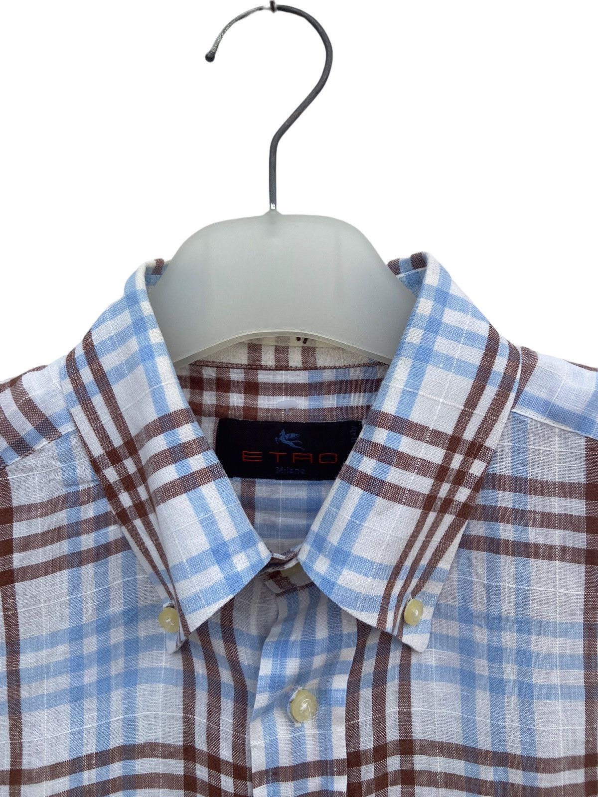 Etro Etro Milano Checkered Linen Shirt Size US L / EU 52-54 / 3 - 6 Thumbnail