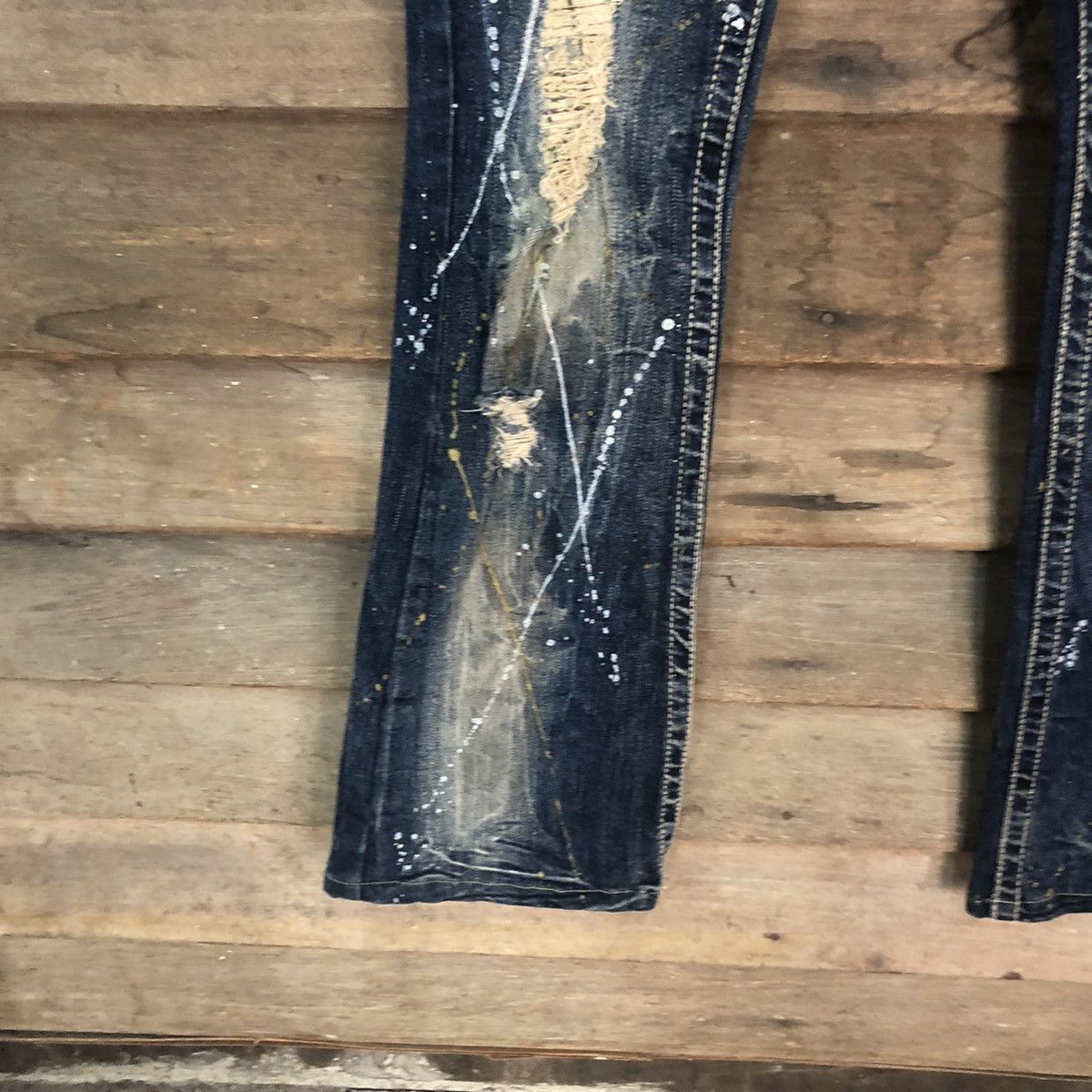 If Six Was Nine DL Maraxia reworked Blue faded distressed Denim Pants #4984 Size 29" - 6 Thumbnail