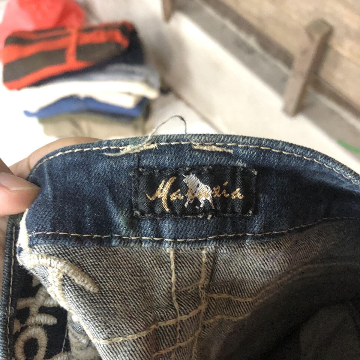 If Six Was Nine DL Maraxia reworked Blue faded distressed Denim Pants #4984 Size 29" - 16 Thumbnail