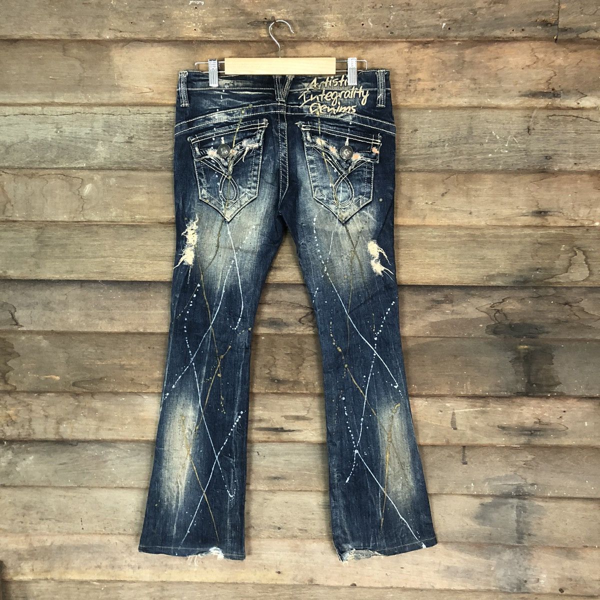 If Six Was Nine DL Maraxia reworked Blue faded distressed Denim Pants #4984 Size 29" - 10 Thumbnail