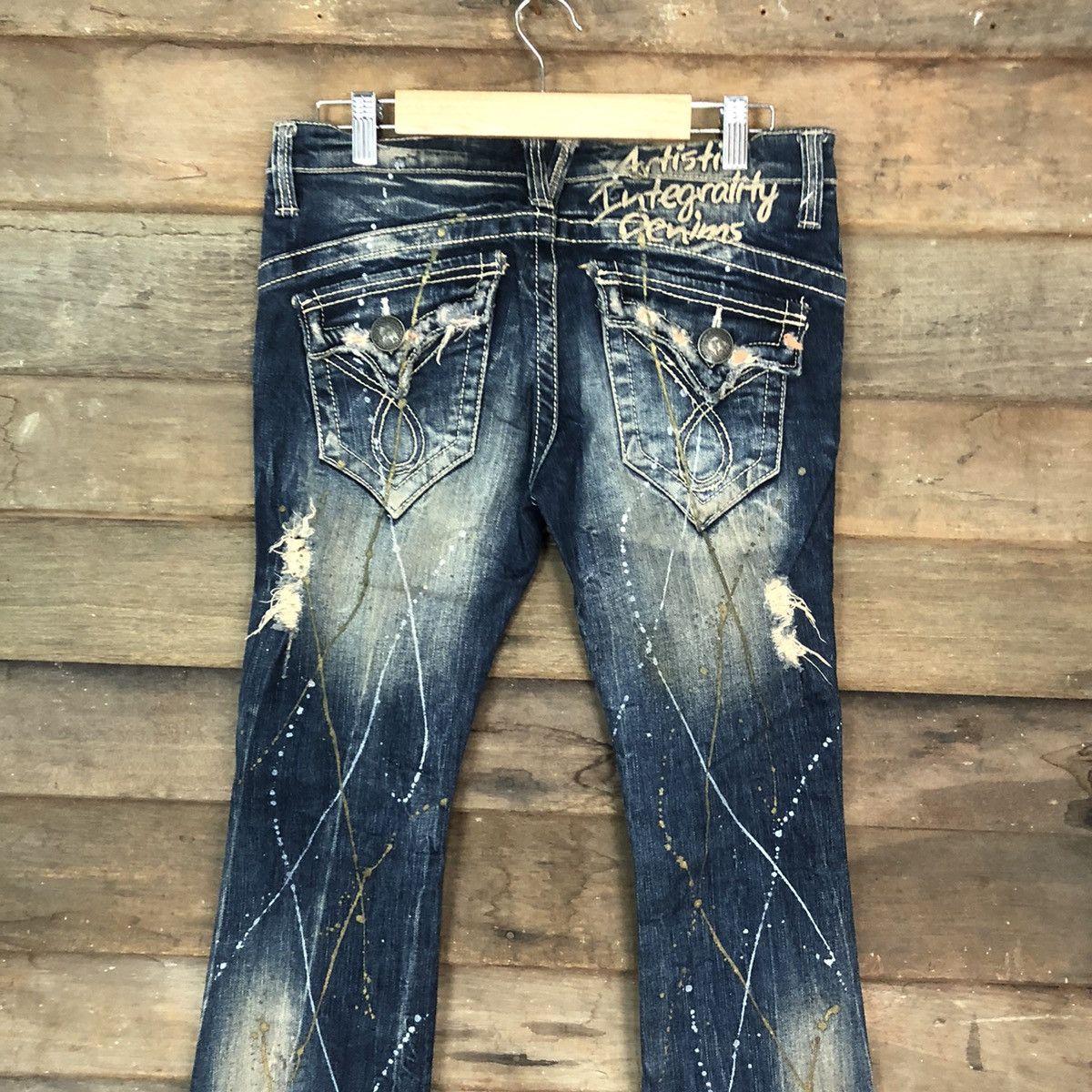 If Six Was Nine DL Maraxia reworked Blue faded distressed Denim Pants #4984 Size 29" - 11 Thumbnail