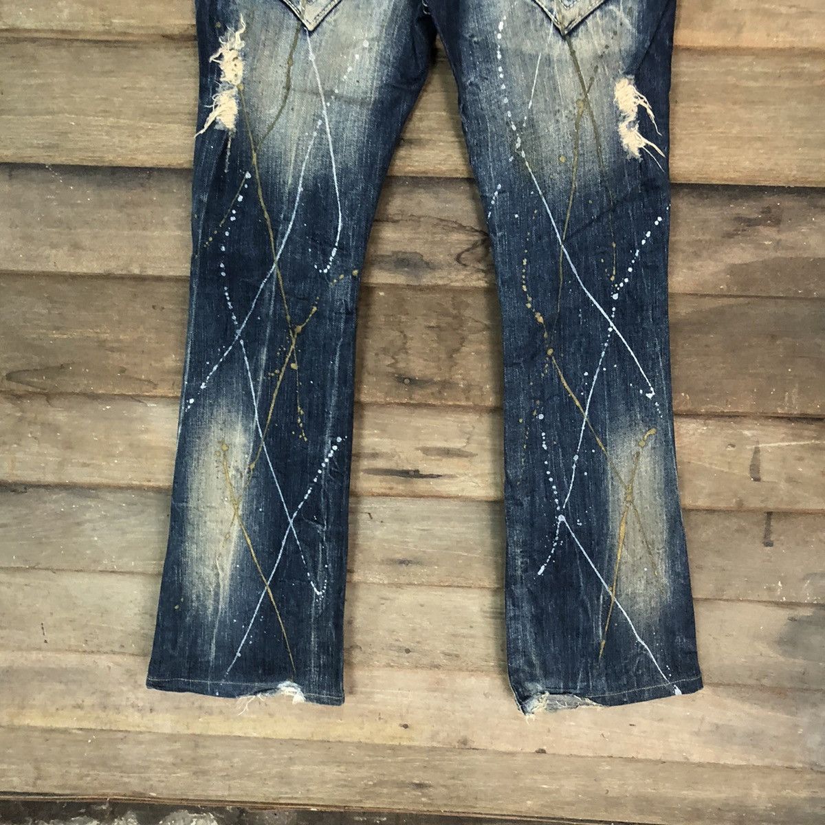 If Six Was Nine DL Maraxia reworked Blue faded distressed Denim Pants #4984 Size 29" - 12 Thumbnail