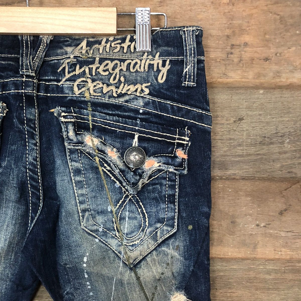 If Six Was Nine DL Maraxia reworked Blue faded distressed Denim Pants #4984 Size 29" - 14 Thumbnail