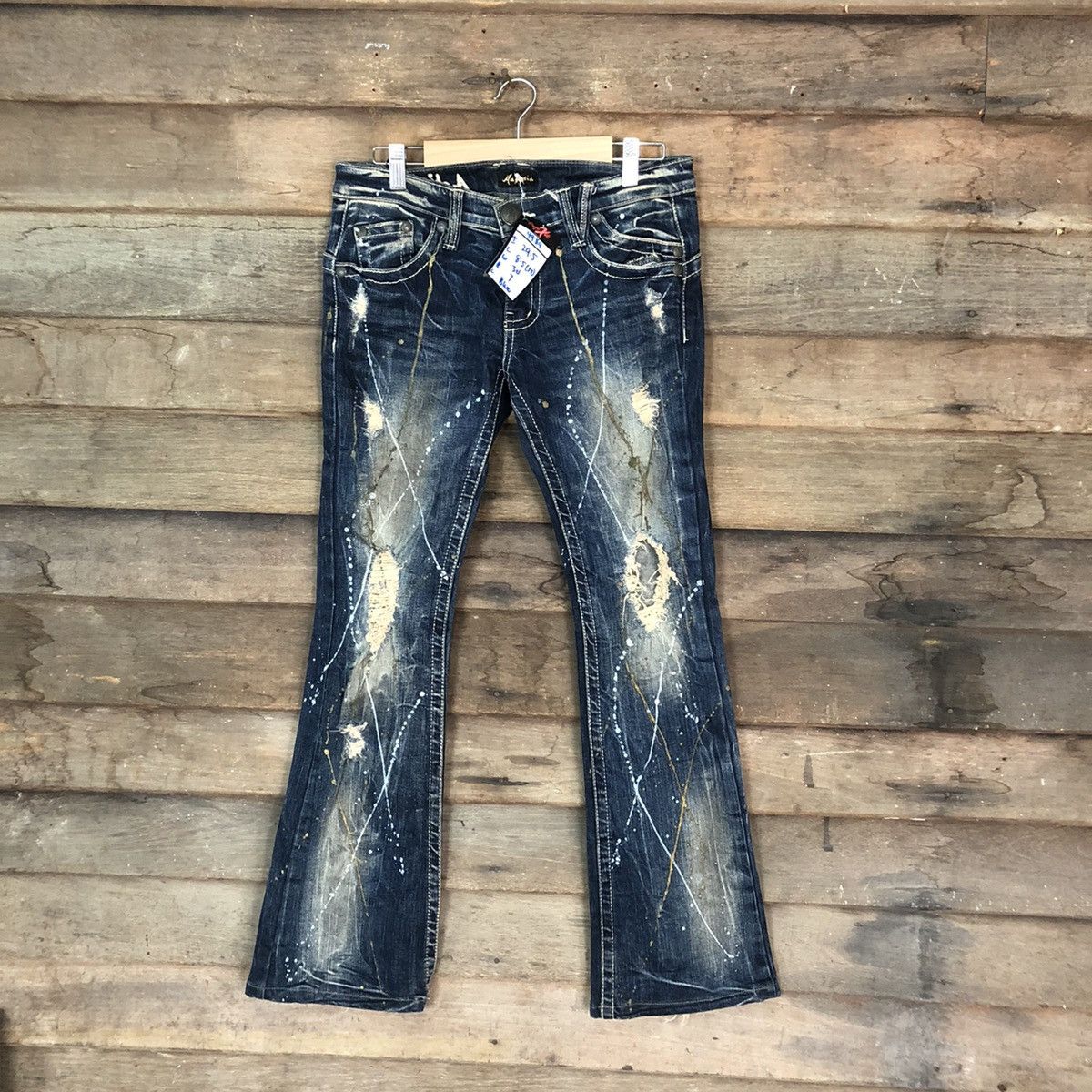 DL Maraxia reworked Blue faded distressed Denim Pants #4984
