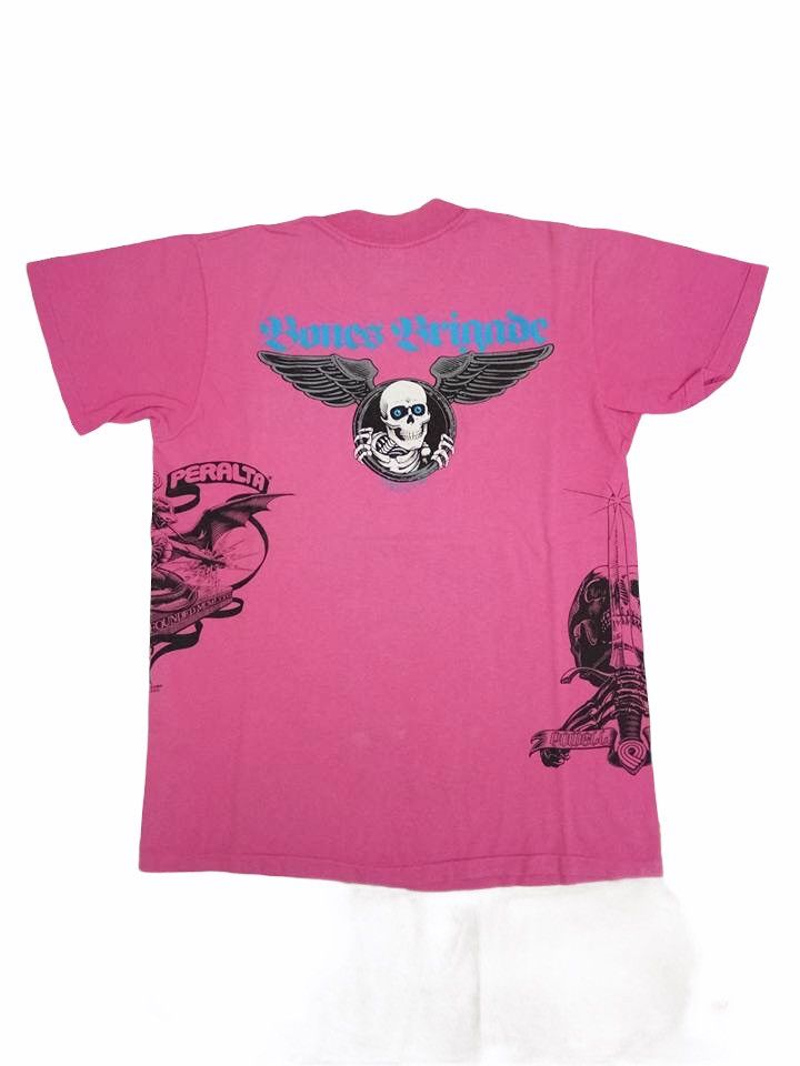 Vtg Powell Peralta Multi Print T-Shirt Skate Bones Brigade Short Sleeve T Shirts