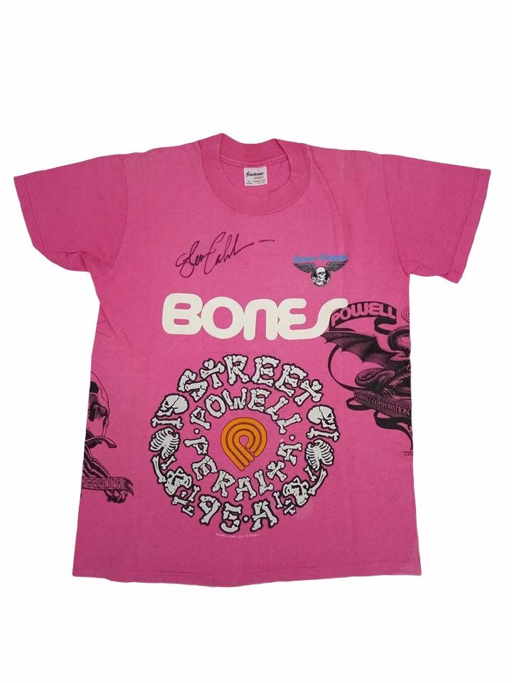 Vtg Powell Peralta Multi Print T-Shirt Skate Bones Brigade Short Sleeve T Shirts
