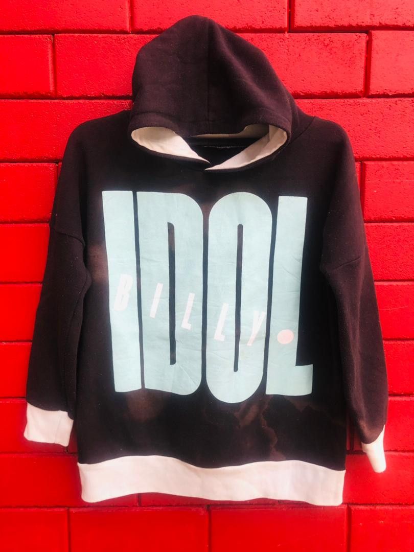 image of Band Tees x Vintage Billy Idol Band Music Sweatshirt in Faded Blue, Men's (Size Medium)