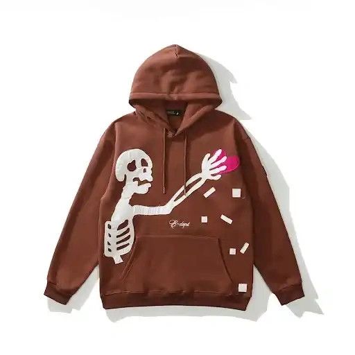 Vintage Embroidered Broken Heart Skeleton Hoodie Sweater | Grailed