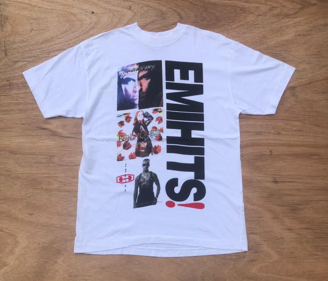 image of Band Tees x Tour Tee Vintage Tee D - 17 Emi Records in White, Men's (Size Medium)