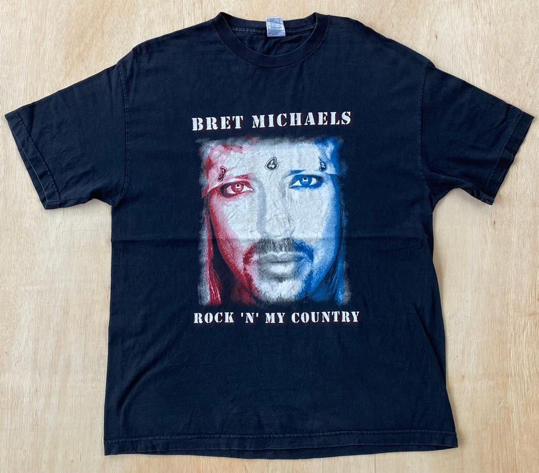 image of Band Tees x Tour Tee Vintage Tee Bret Michaels Tour B15 in Black, Men's (Size XL)