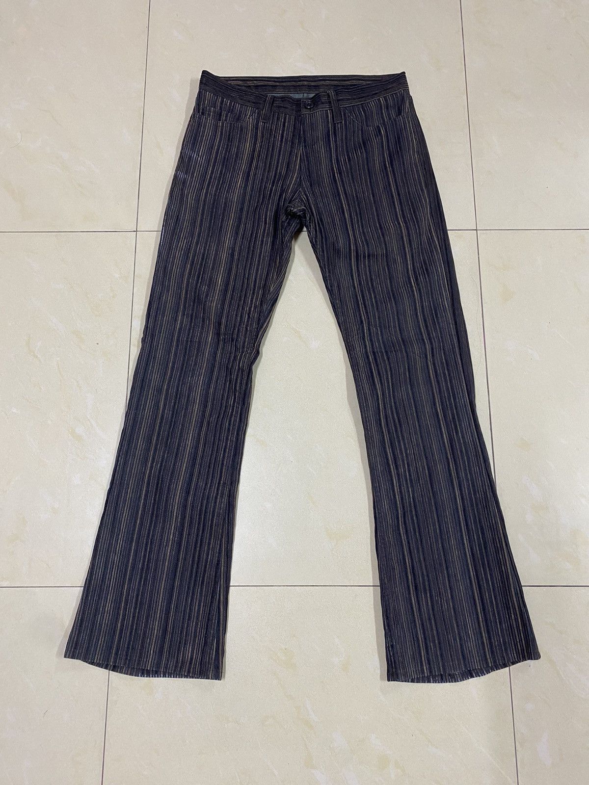 Beauty Beast × If Six Was Nine × Japanese Brand Japanese Brand Rupert Striped Flared Pants Size US 29 - 1 Thumbnail