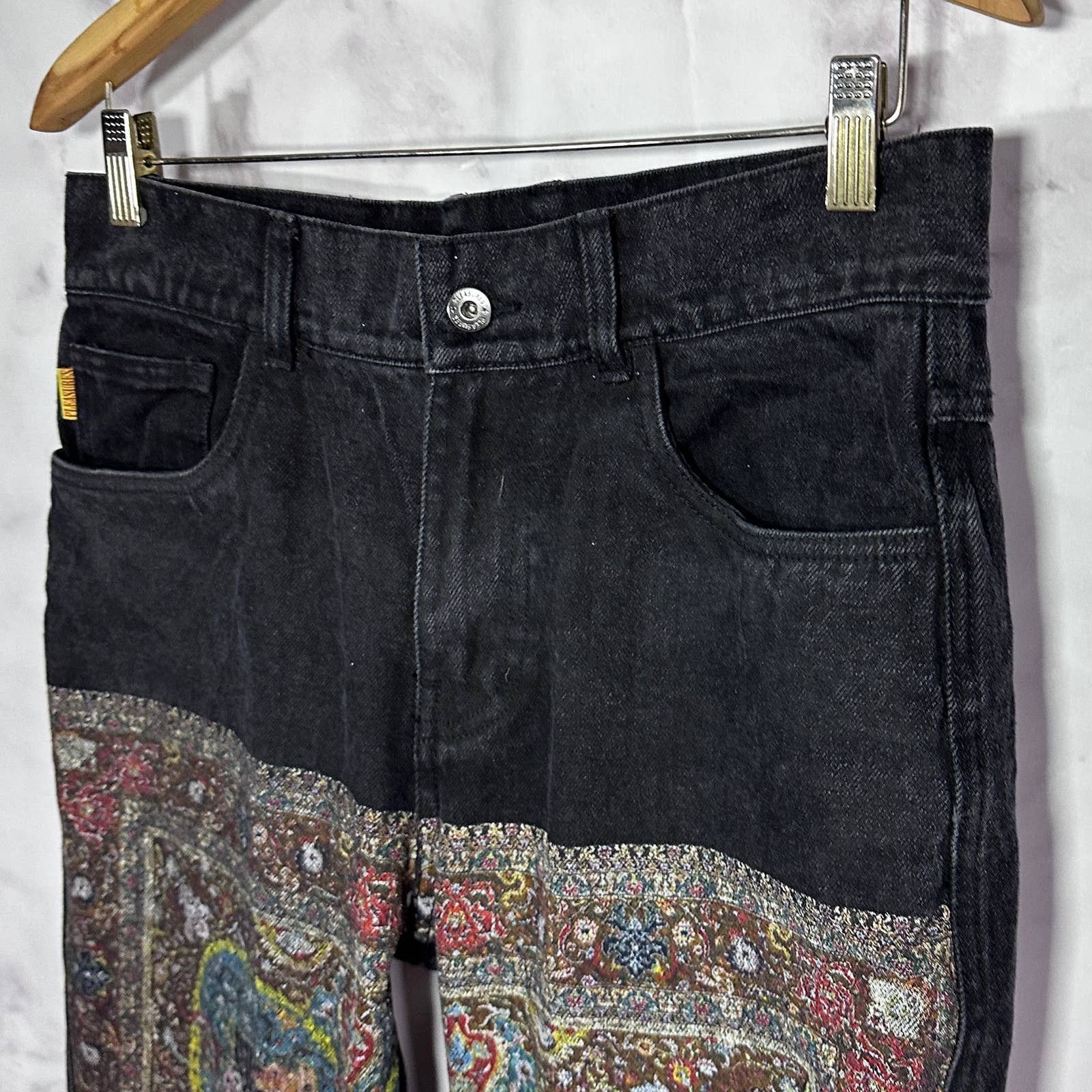 Pleasures Black Rug Pattern Denim Size US 30 / EU 46 - 4 Thumbnail