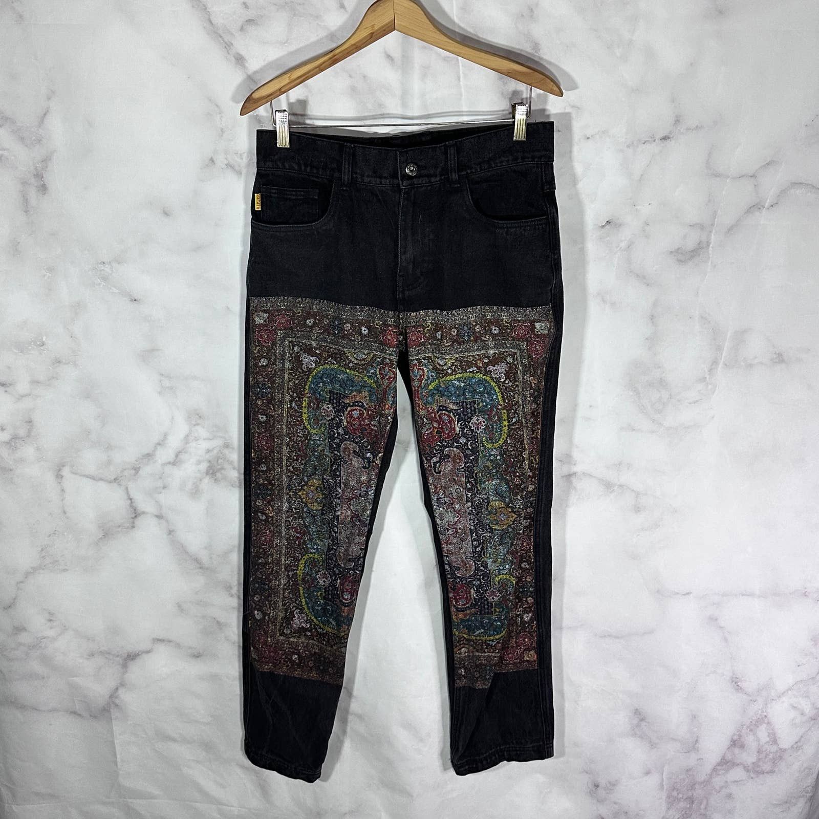 Pleasures Black Rug Pattern Denim Size US 30 / EU 46 - 2 Thumbnail