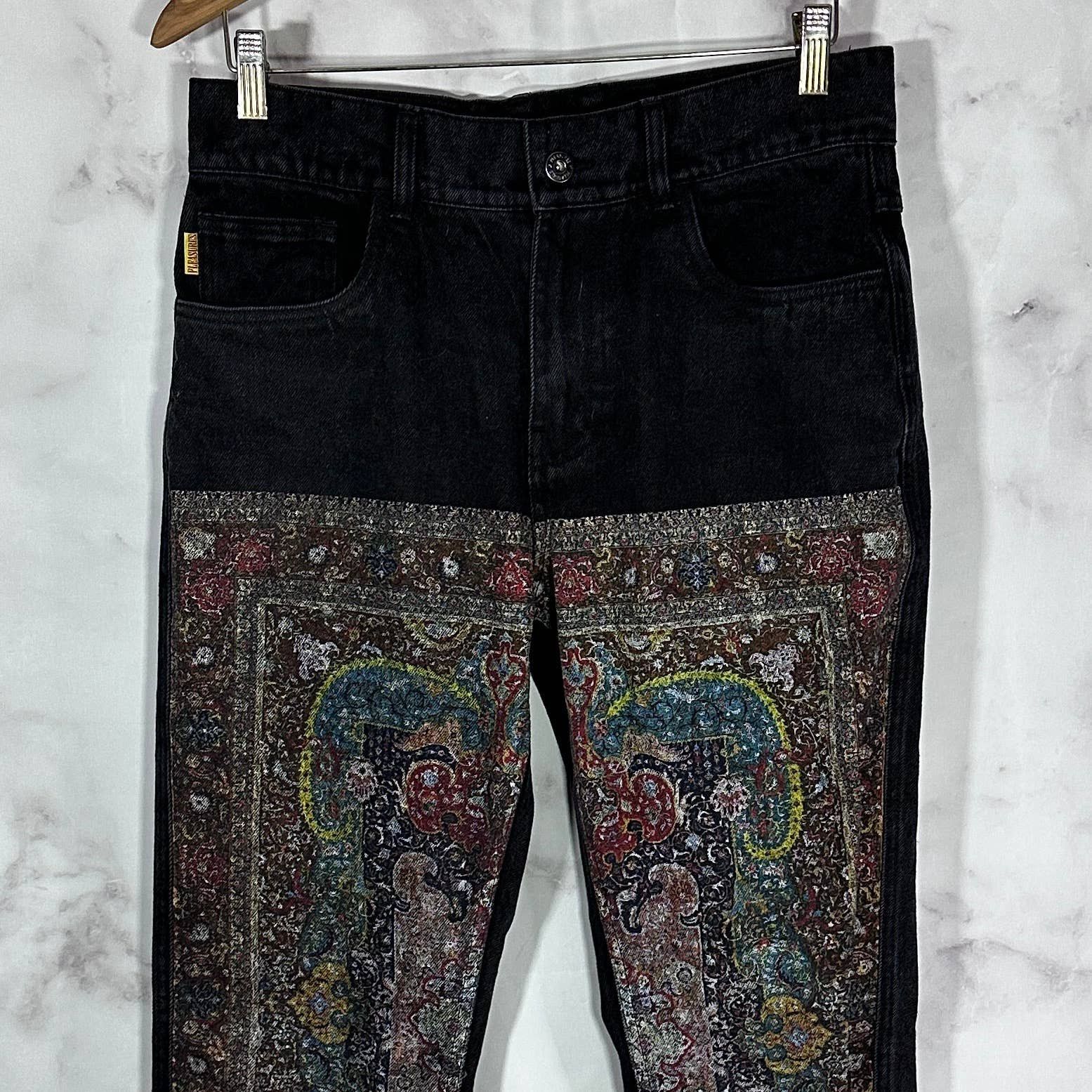 Pleasures Black Rug Pattern Denim Size US 30 / EU 46 - 3 Thumbnail
