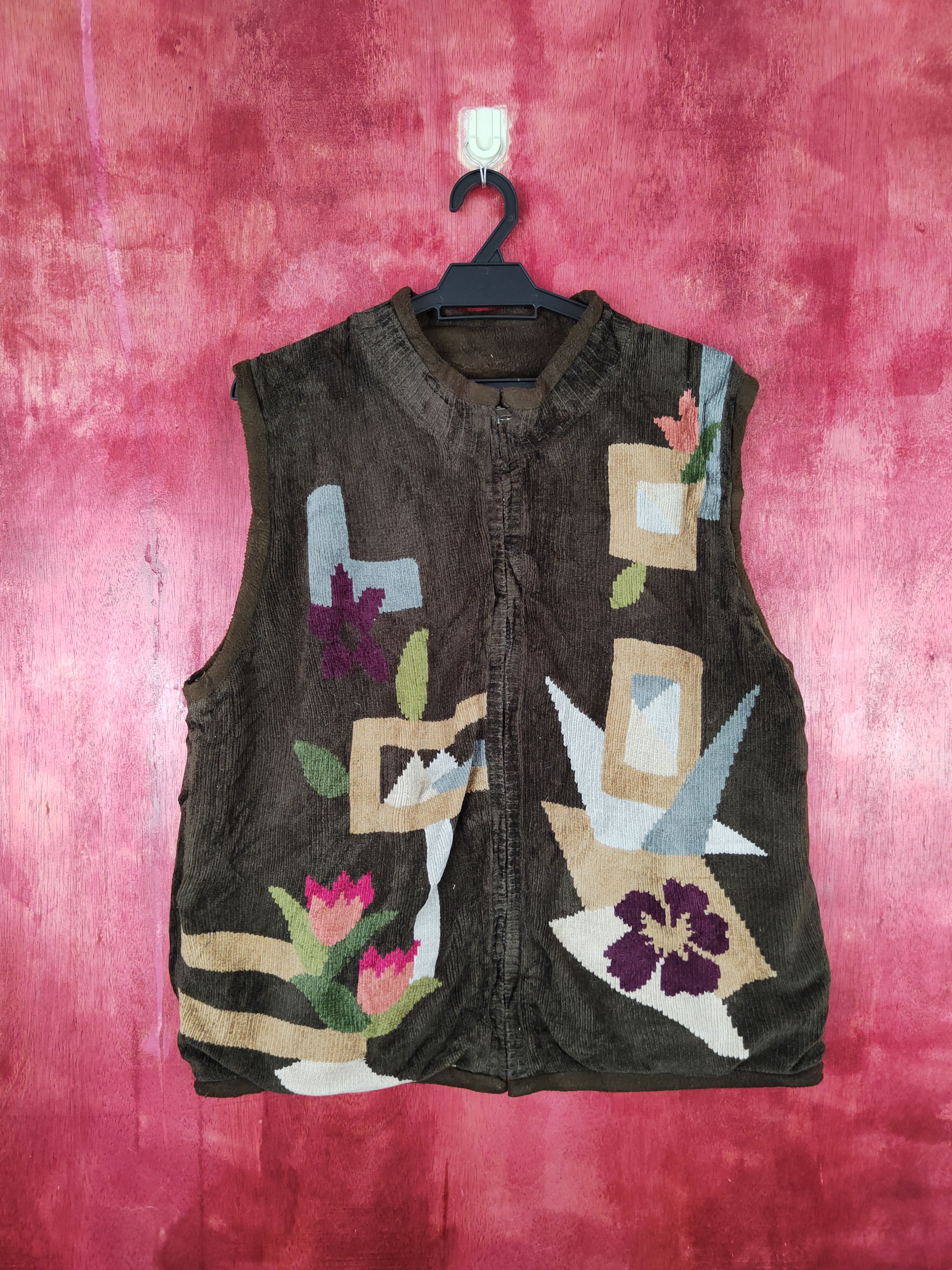 Vintage Japanese Brand Dark art vintage Brown Vest #S642 Size L / US 10 / IT 46 - 1 Thumbnail