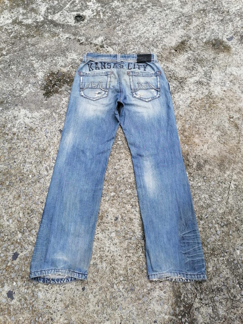 Japanese Brand Strike Jeans Kansas City Embroidered Denim Size 32" / US 10 / IT 46 - 2 Thumbnail