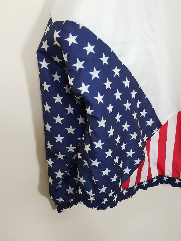 Vintage American Flag Big Spellout Quilted Nylon Jacket Size US XL / EU 56 / 4 - 6 Thumbnail