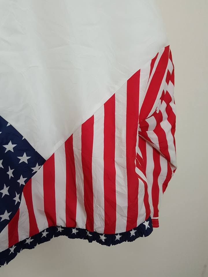 Vintage American Flag Big Spellout Quilted Nylon Jacket Size US XL / EU 56 / 4 - 7 Thumbnail