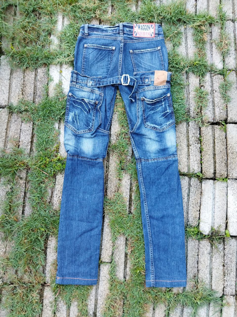image of Seditionaries x Vintage Waggon Punk Style Double Waist Jeans in Blue Distressed, Women's (Size 26)