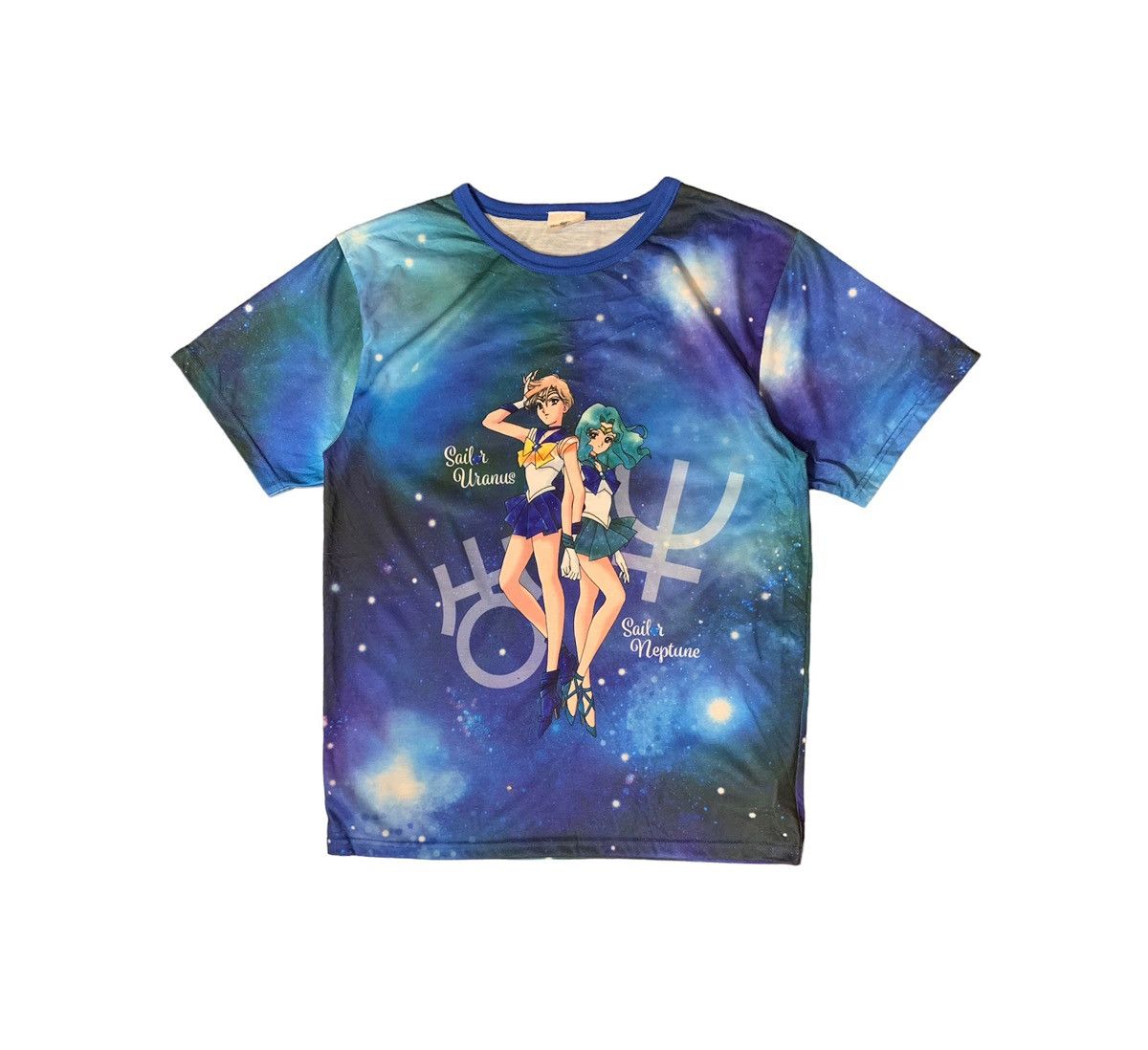 image of Anima x Universal Studios Sailormoon Shirt Uranus Neptune 25Th Anniversary in Blue (Size Large)
