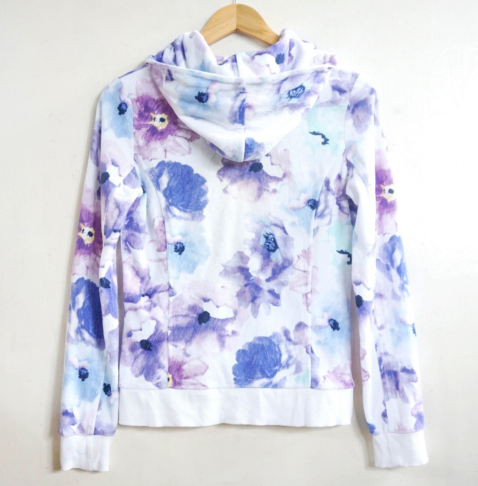 Japanese Brand AIMERFEEL Floral Pastel Watercolour Zipper Hoodie Size M / US 6-8 / IT 42-44 - 2 Thumbnail