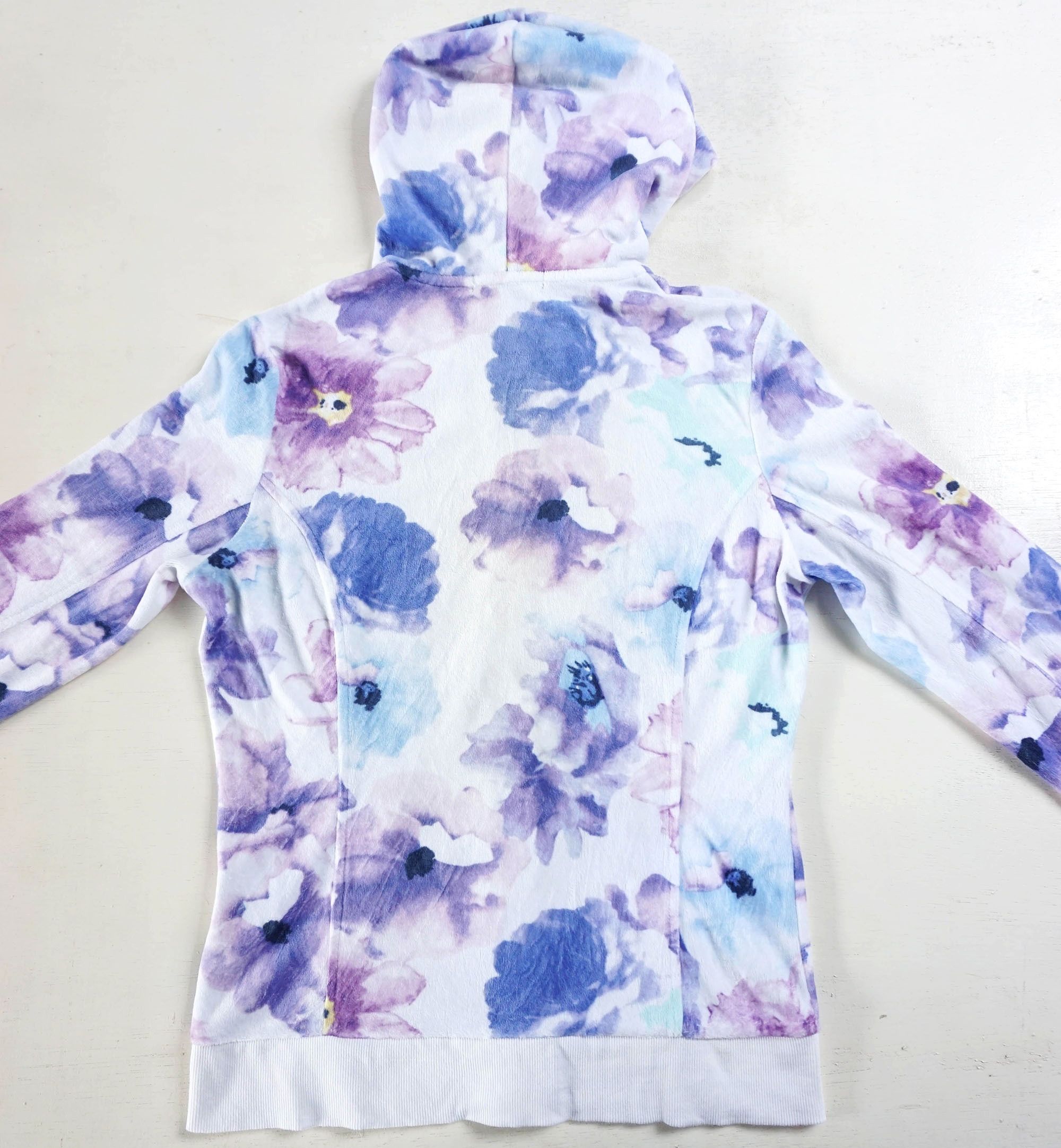 Japanese Brand AIMERFEEL Floral Pastel Watercolour Zipper Hoodie Size M / US 6-8 / IT 42-44 - 4 Thumbnail